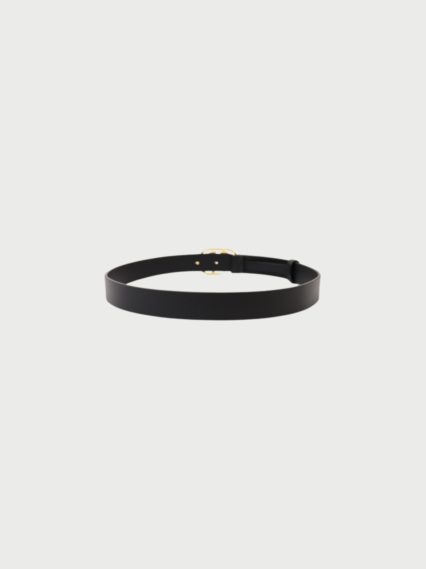 Christian Dior 2020s Gold Black Plated Metal Leather Logo Belt