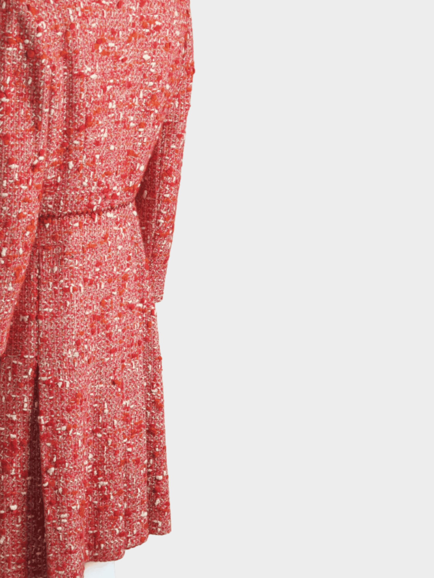 Chanel by Karl Lagerfeld FW 2001 Red and White Bouclé Jacket Dress