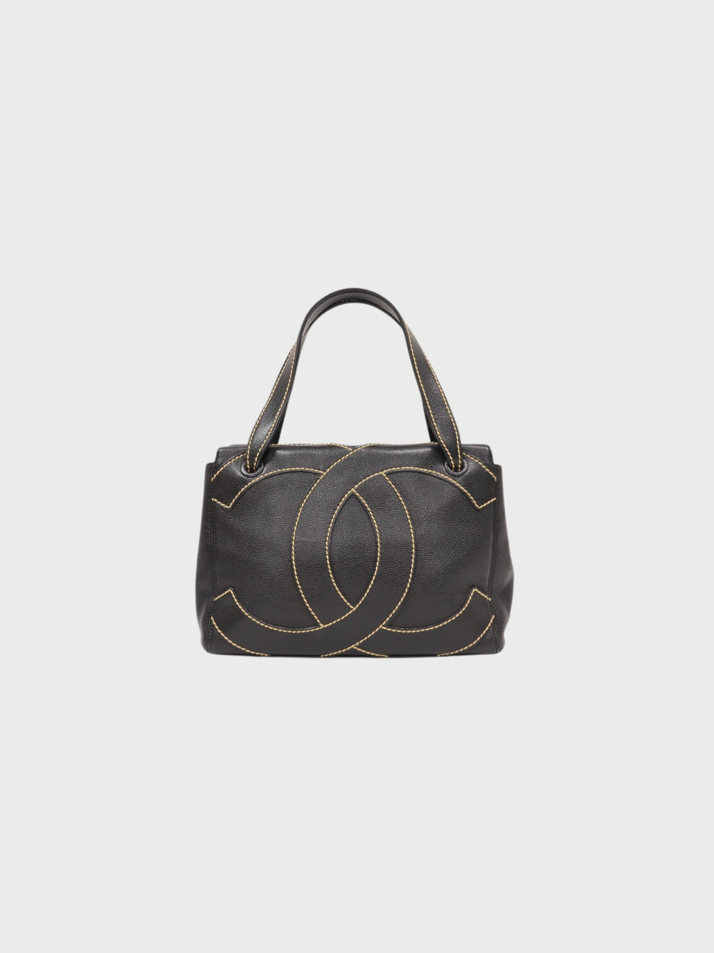 Chanel 2003 Black Caviar Skin Maxi CC Handbag