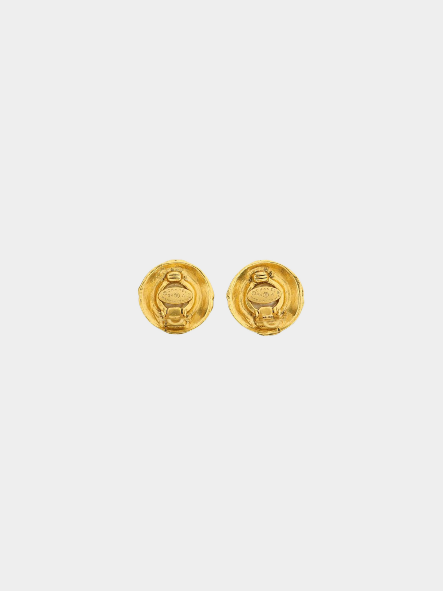 Chanel 1990s Gold COCO Pearl Earrings