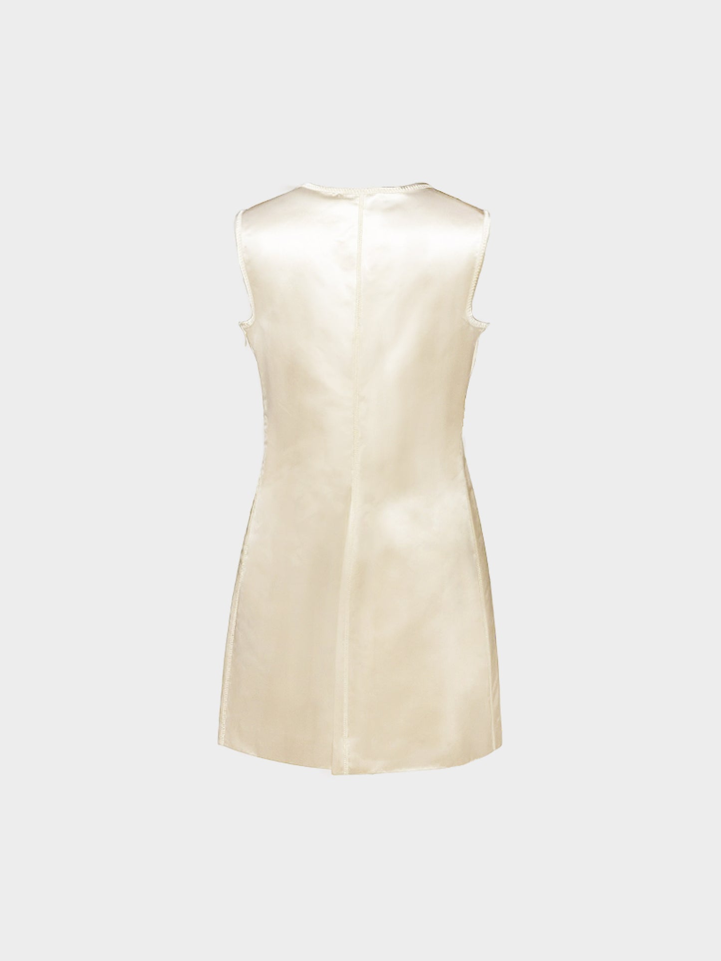Prada 2000s Beige Sleeveless Silk Dress