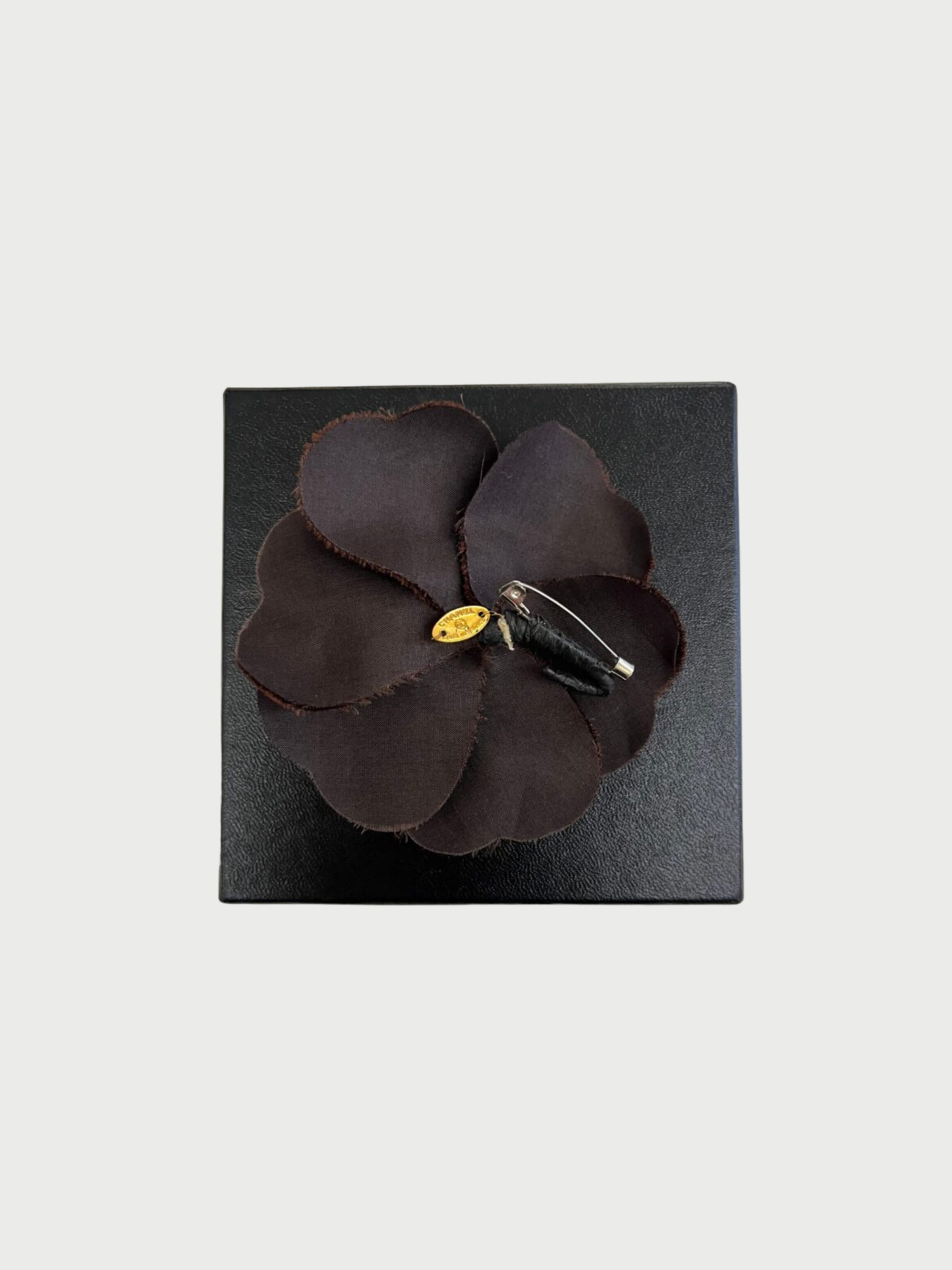 Chanel 1995-1997 Brown Velvet Camellia Brooch