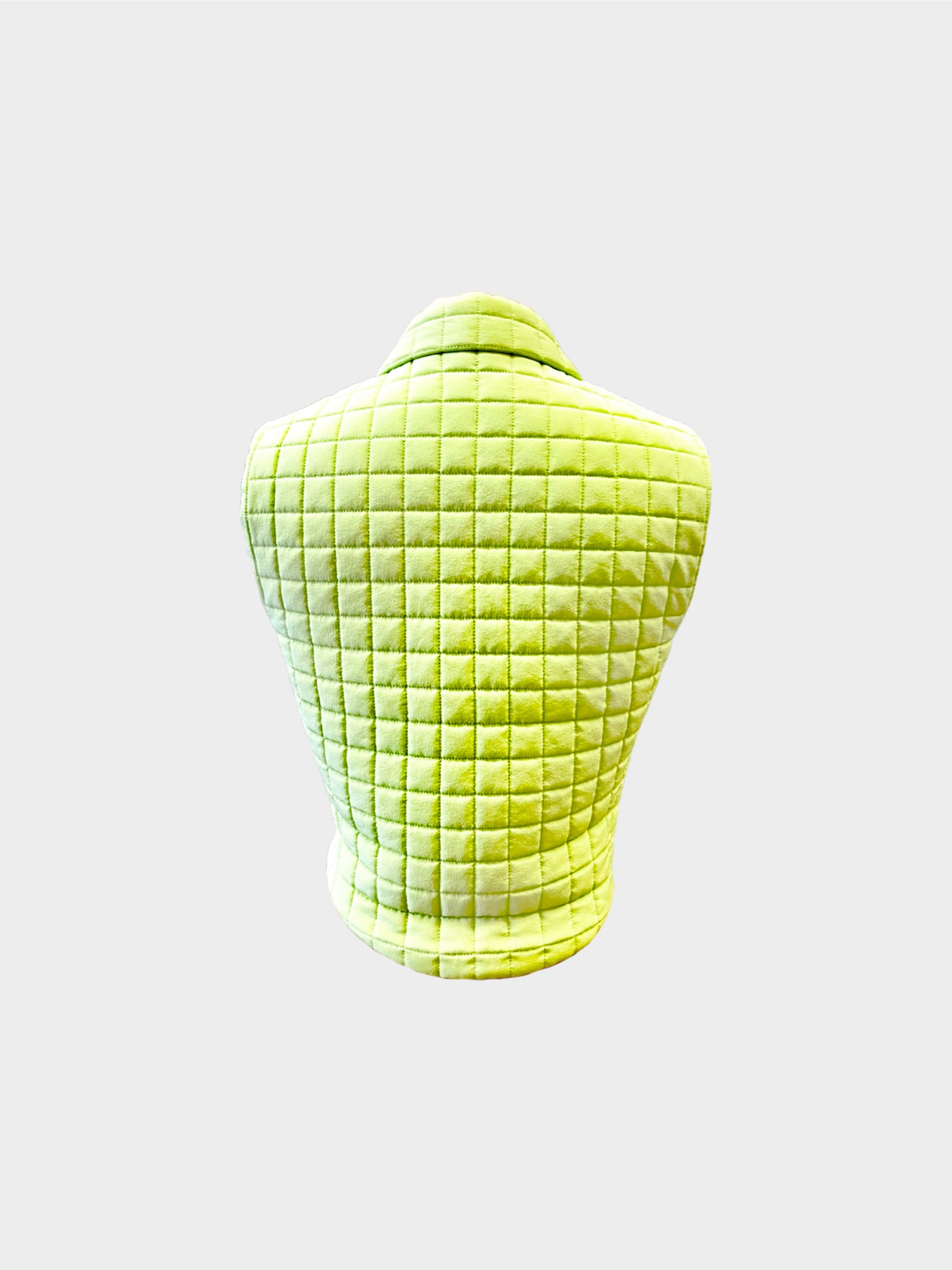 Chanel Spring 2000 Pastel Green Quilted Silk Vest