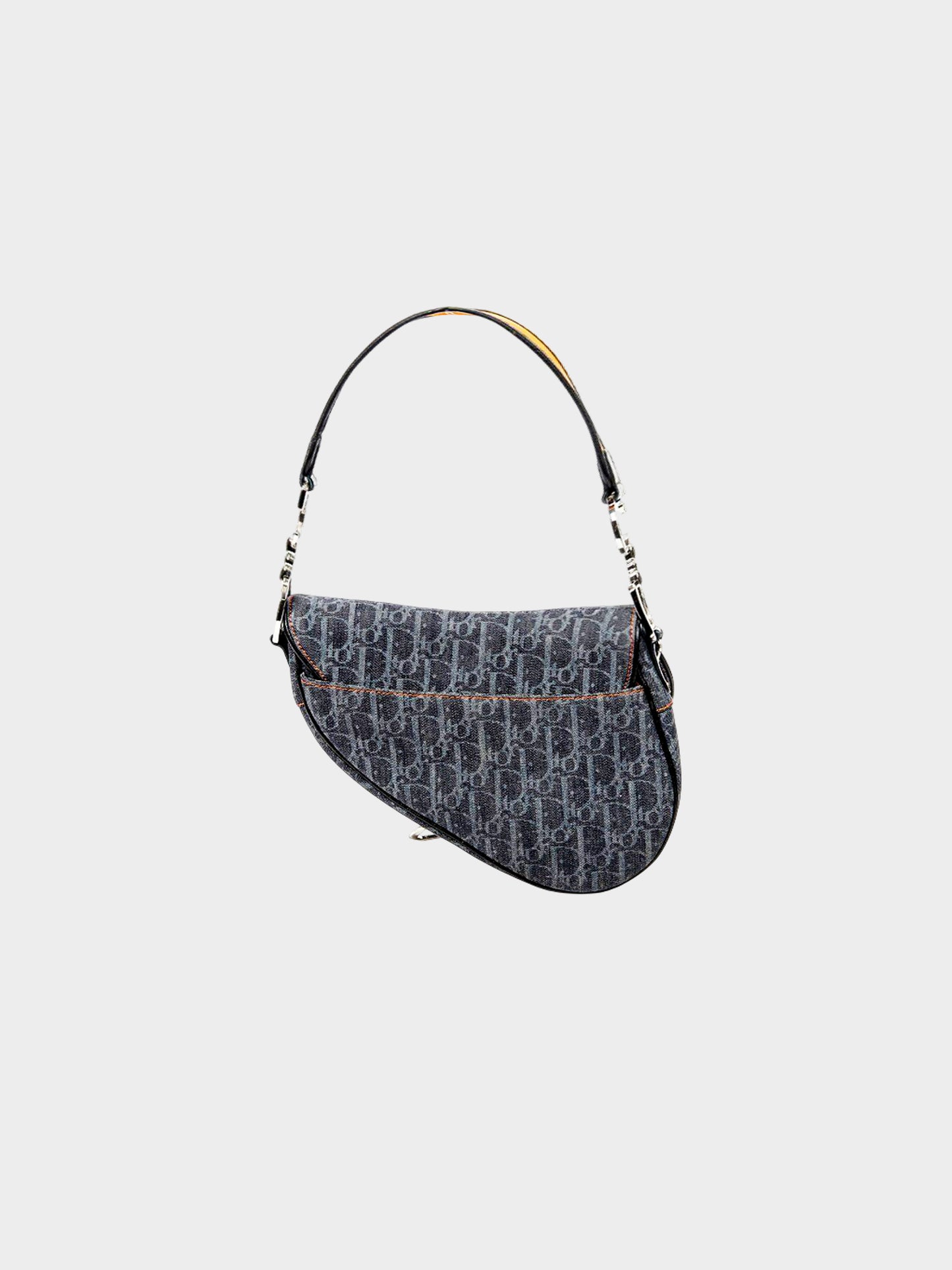 Christian Dior 2005 Denim Monogram Flight Line Saddle Bag