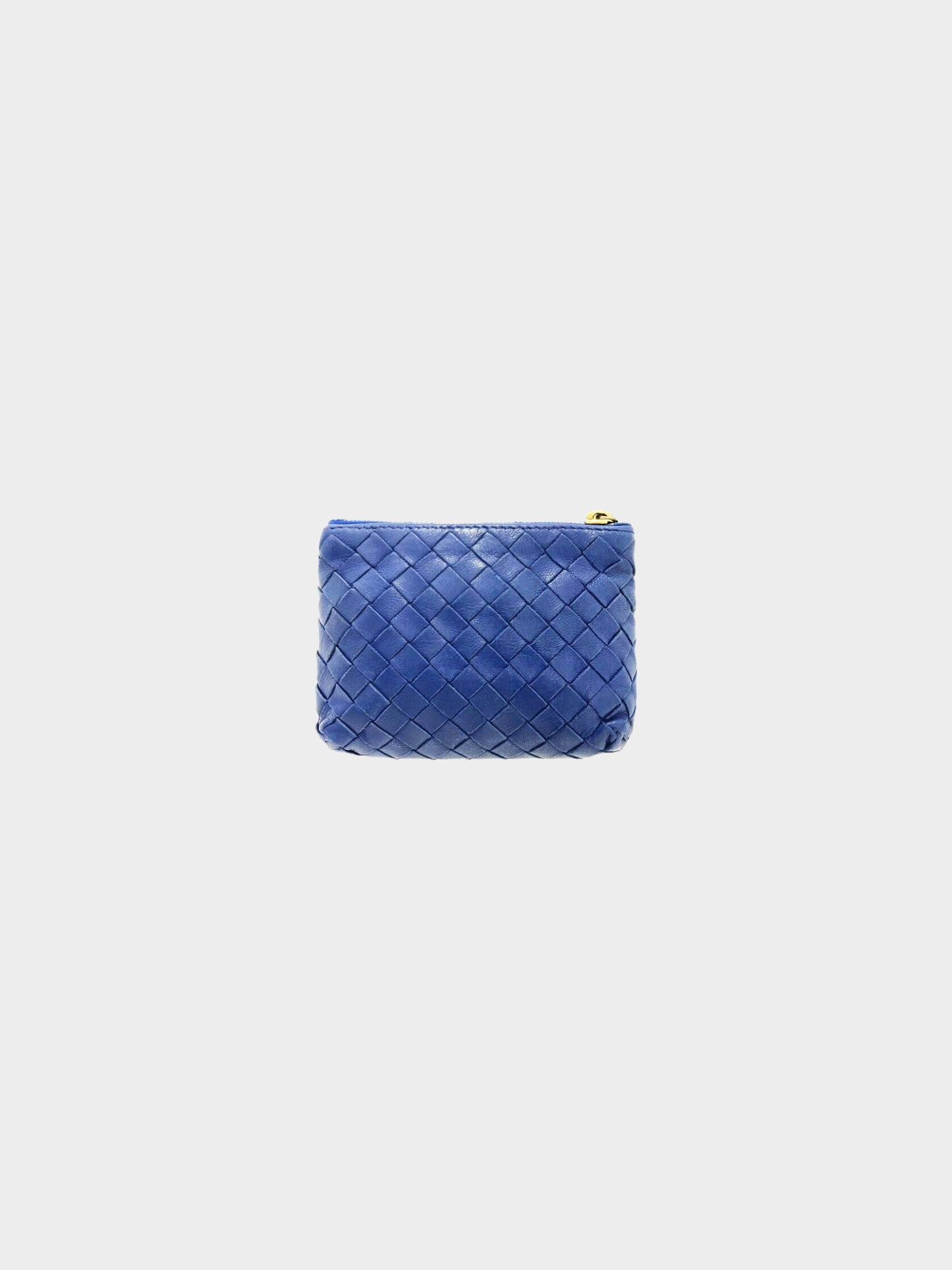 Bottega Veneta 2008 Blue Intrecciato Leather Coin Case
