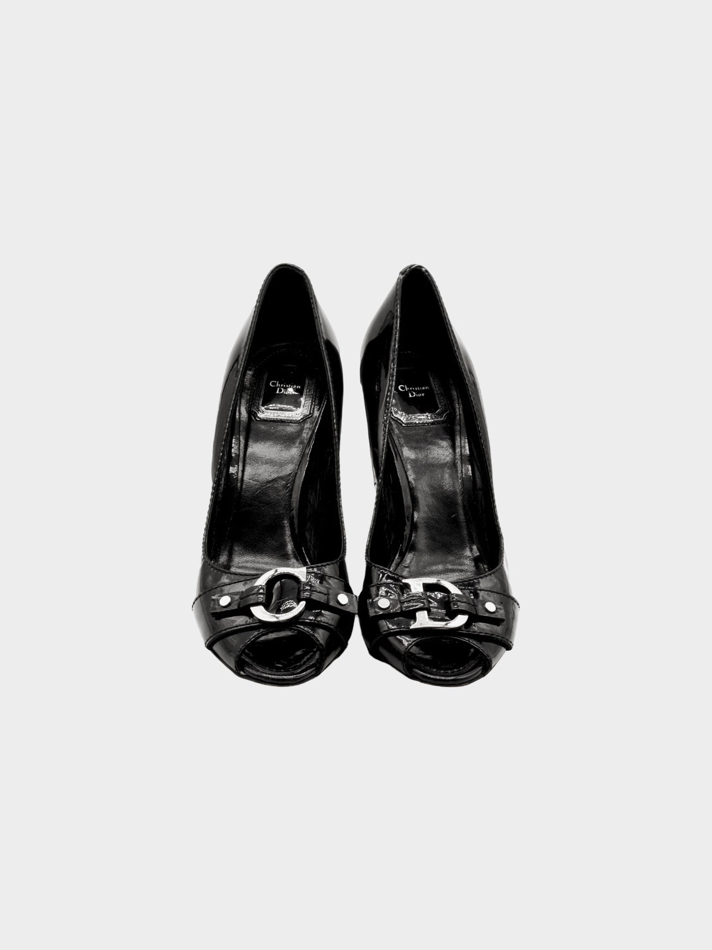 Christian Dior by John Galliano 2000s Black CD Patent Leather Pumps