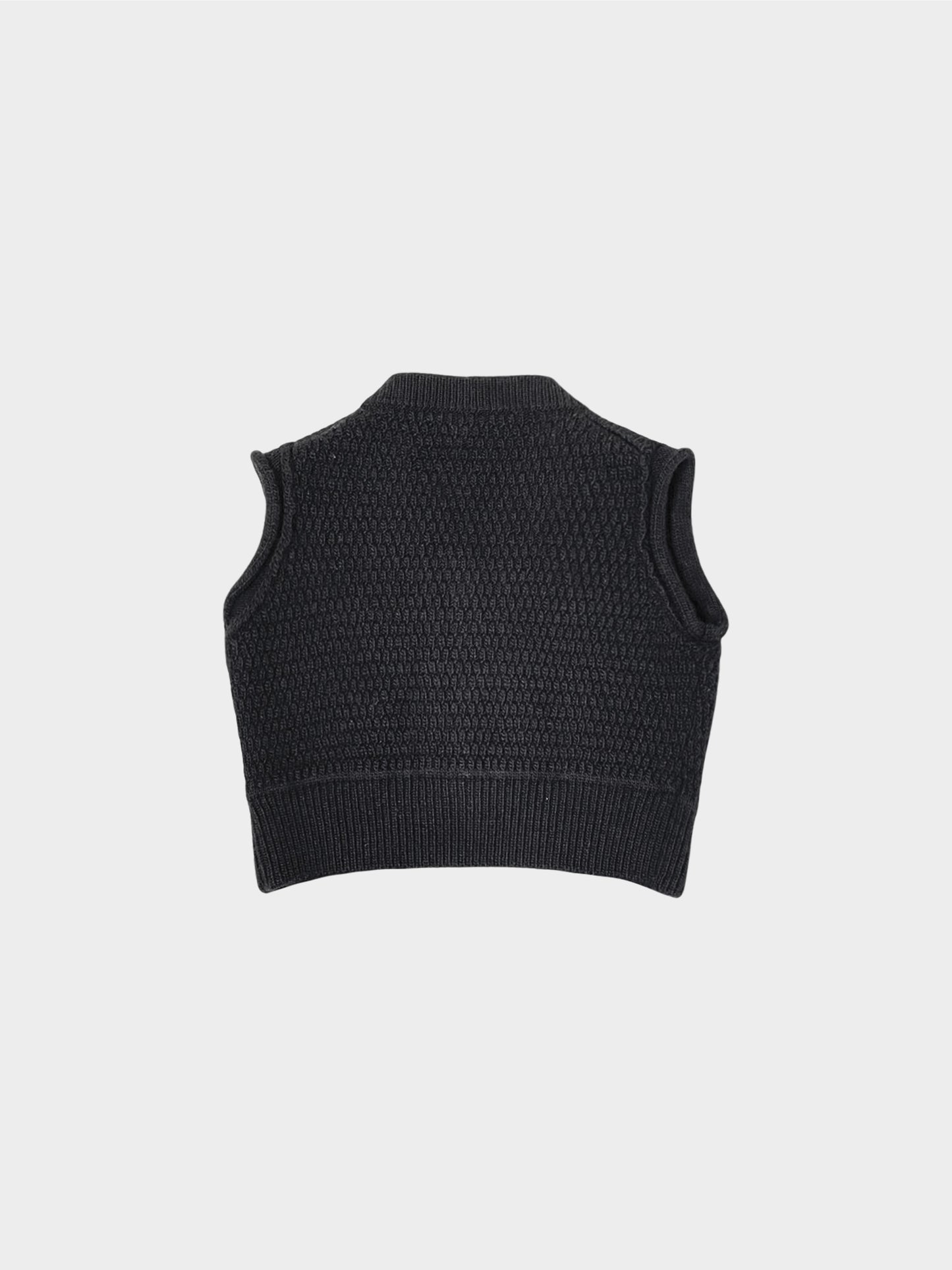 Chloé 2000s Black Wool Knit Cropped Vest