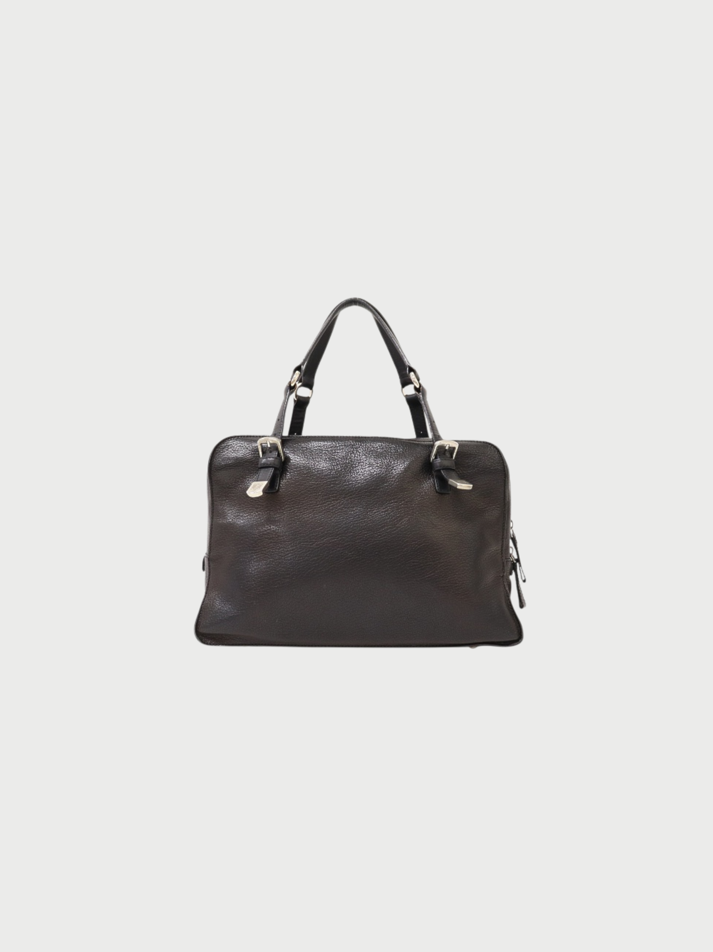 Loewe 2000s Black Leather Anagram Studded Handbag