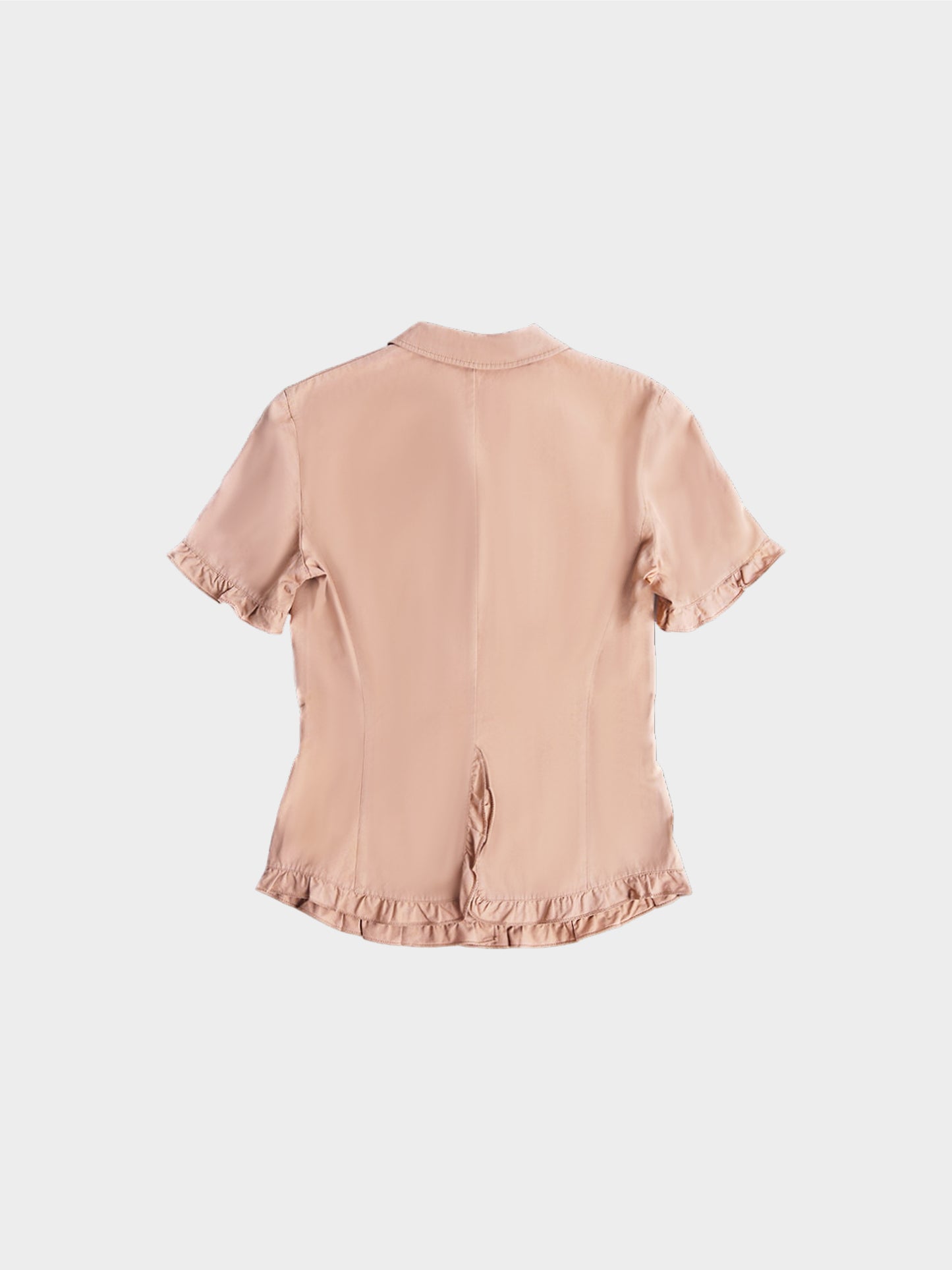 Miu Miu SS 1999 Beige Ruffle Button Up Top