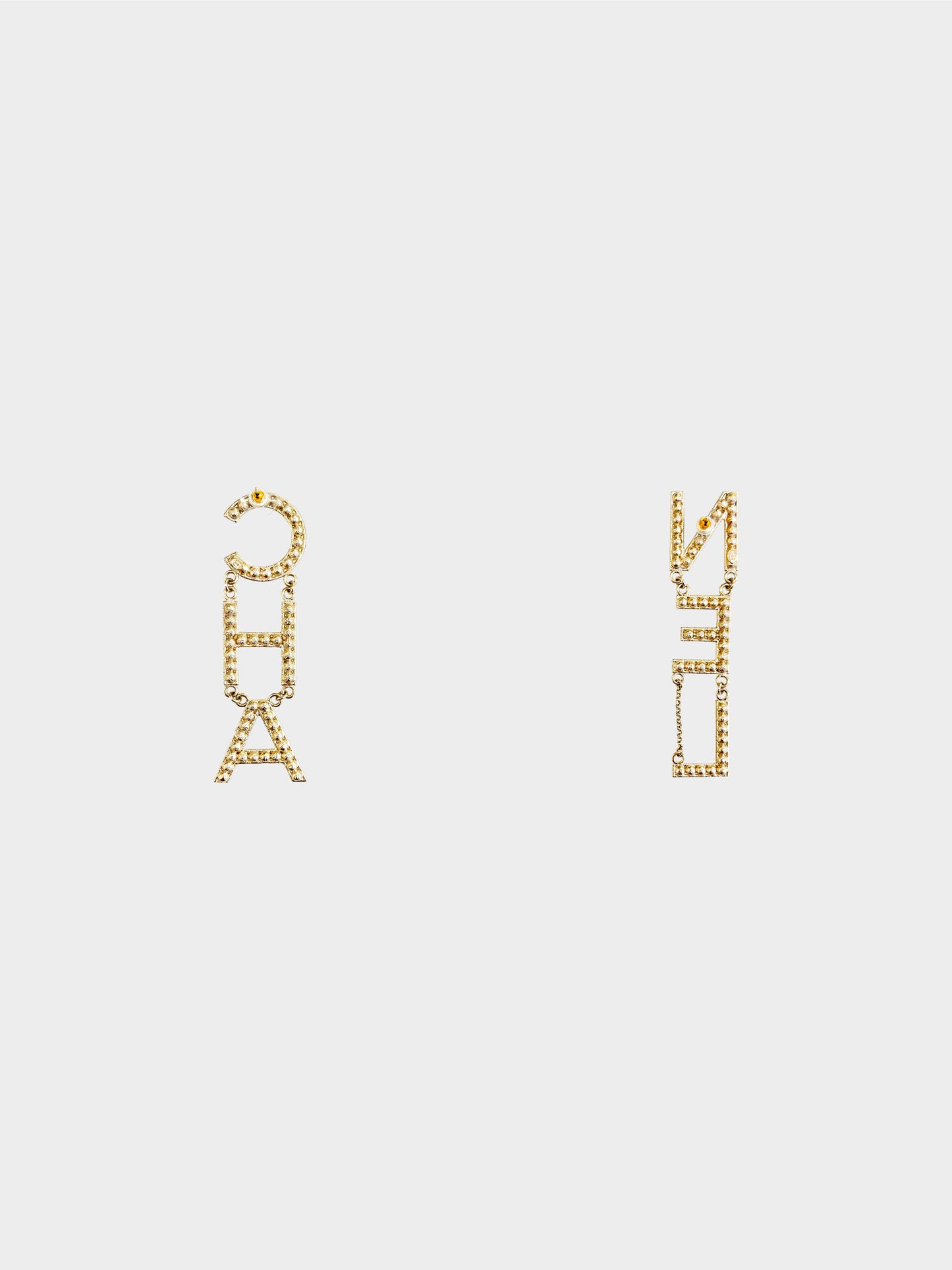 Chanel 2020 CHA-NEL Crystal Drop Earrings
