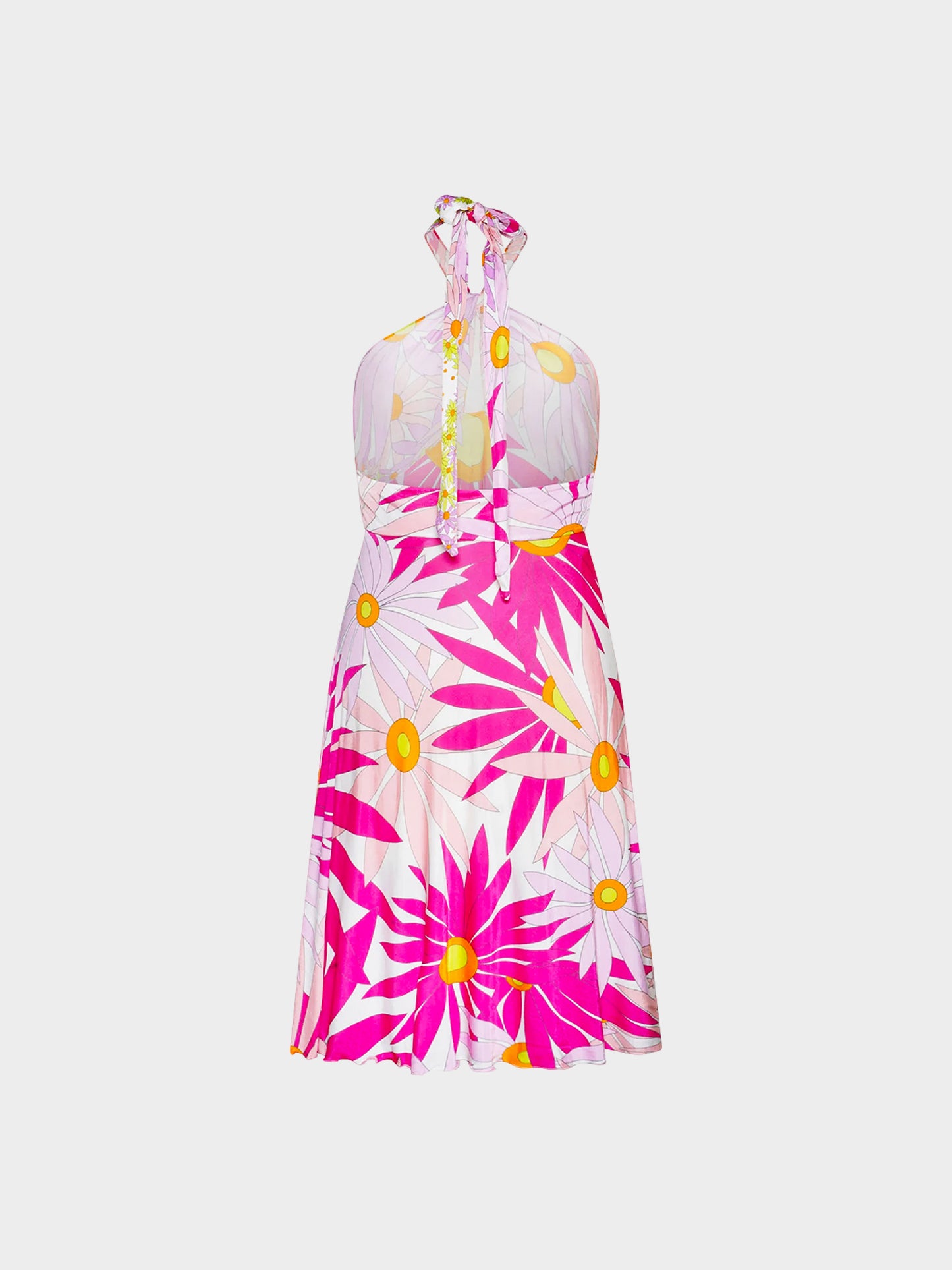 Versace SS 2000 Pink Floral Halter Dress