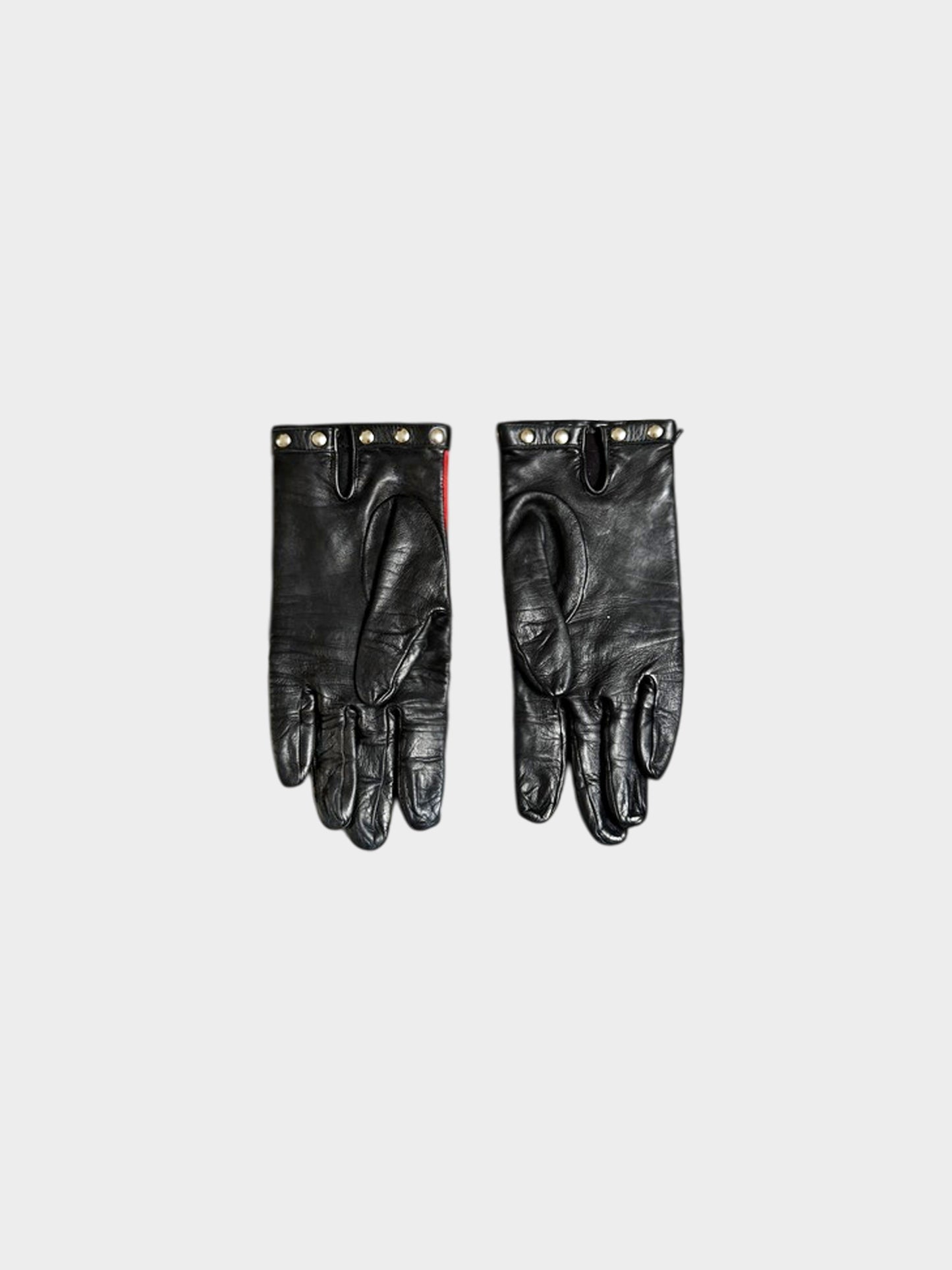 Christian Dior 2010s Black and Red Lambskin Gloves
