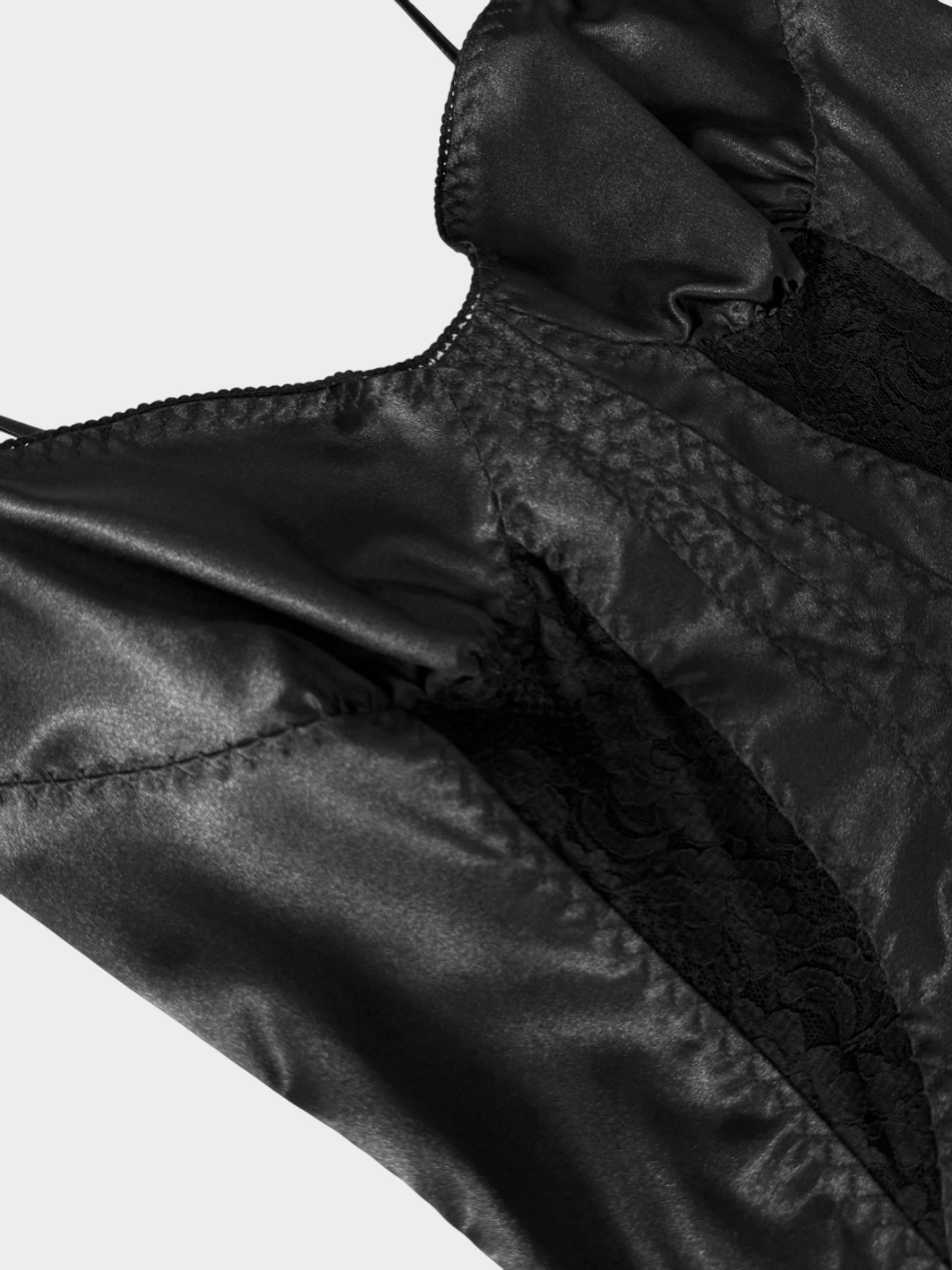 Dolce and Gabbana D&G 2000s Black Silk Bustier Dress
