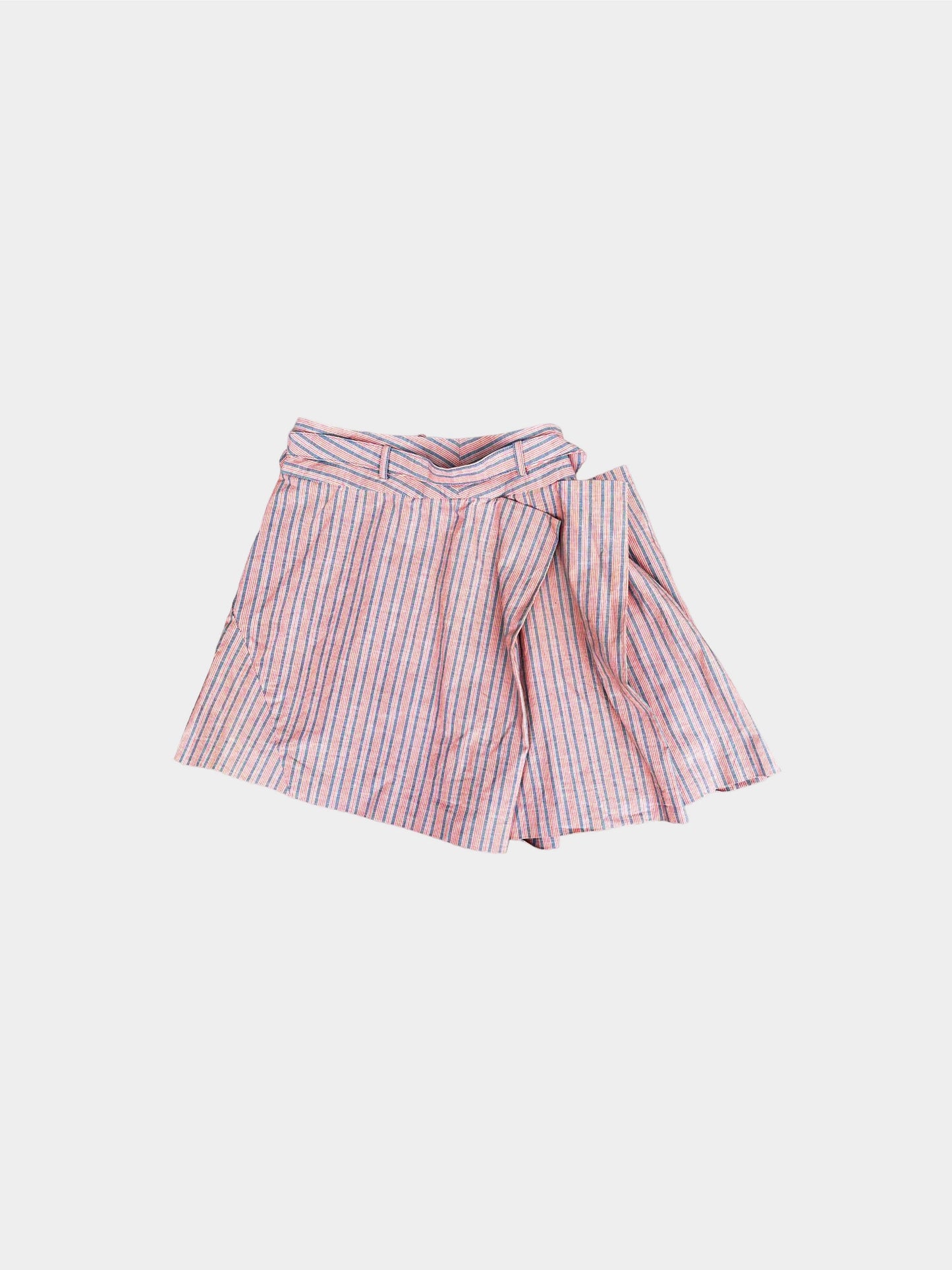 Vivienne Westwood 2004 Striped Deformed Linen Skirt