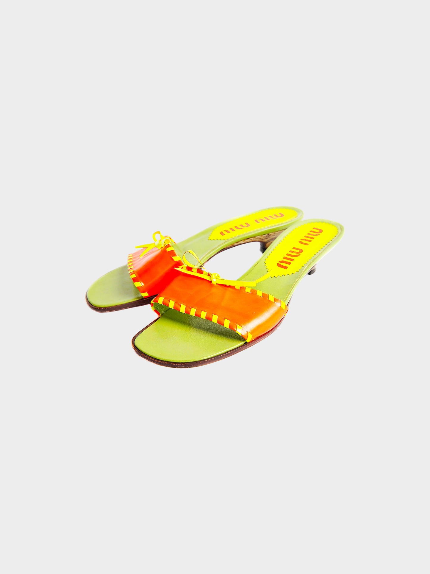 Miu Miu SS 1999 Neon Heeled Mules