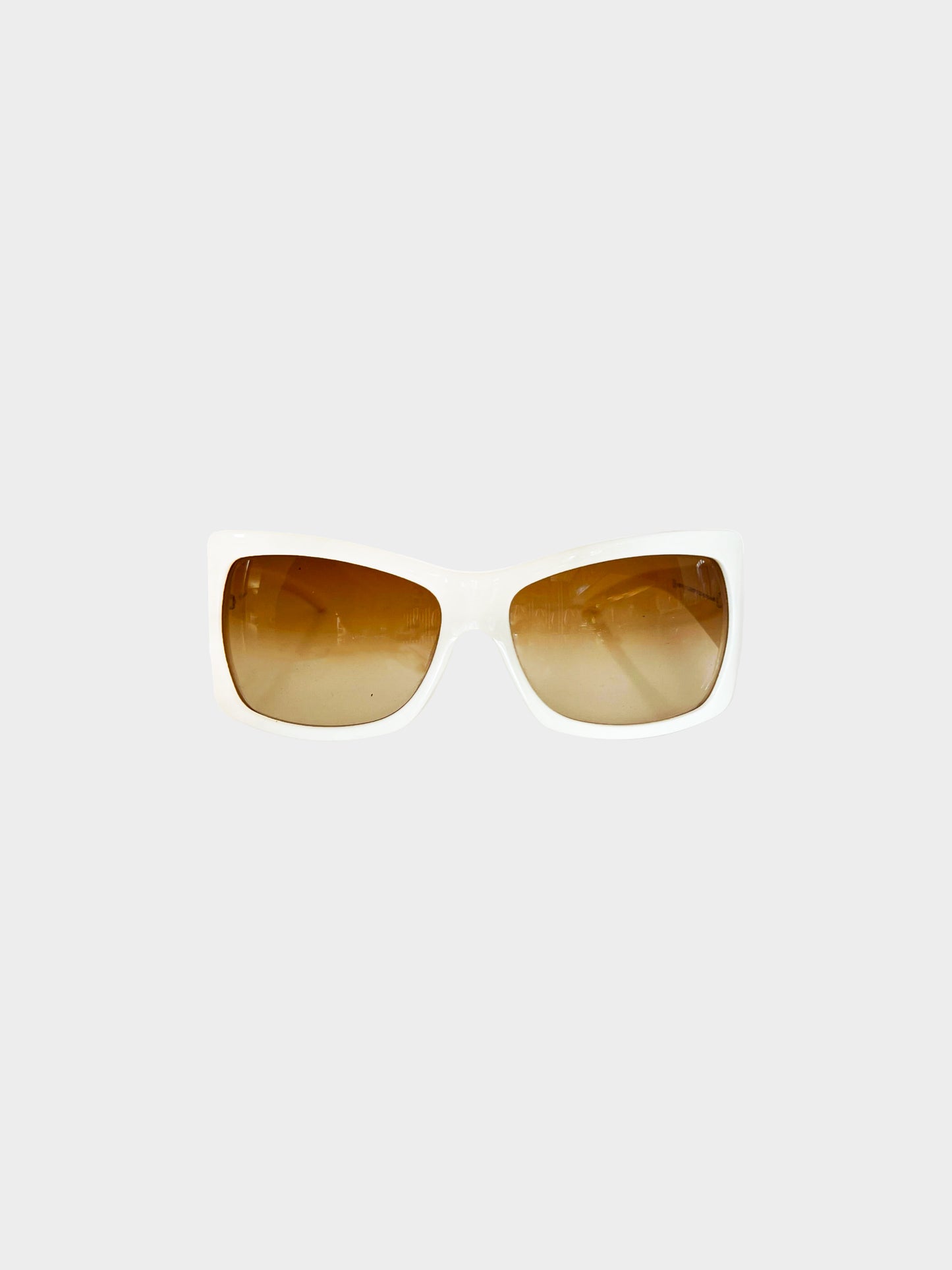 Christian Dior 1990s White Mother of Pearl Sunglasses
