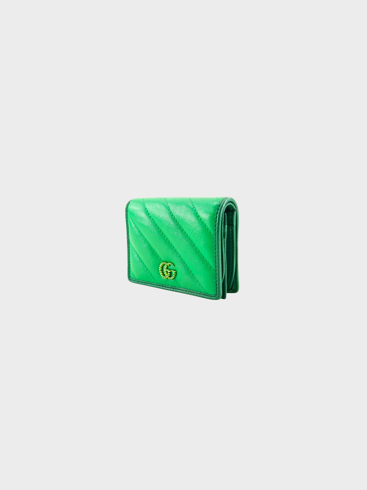 Gucci 2010s Green GG Marmont Compact Wallet