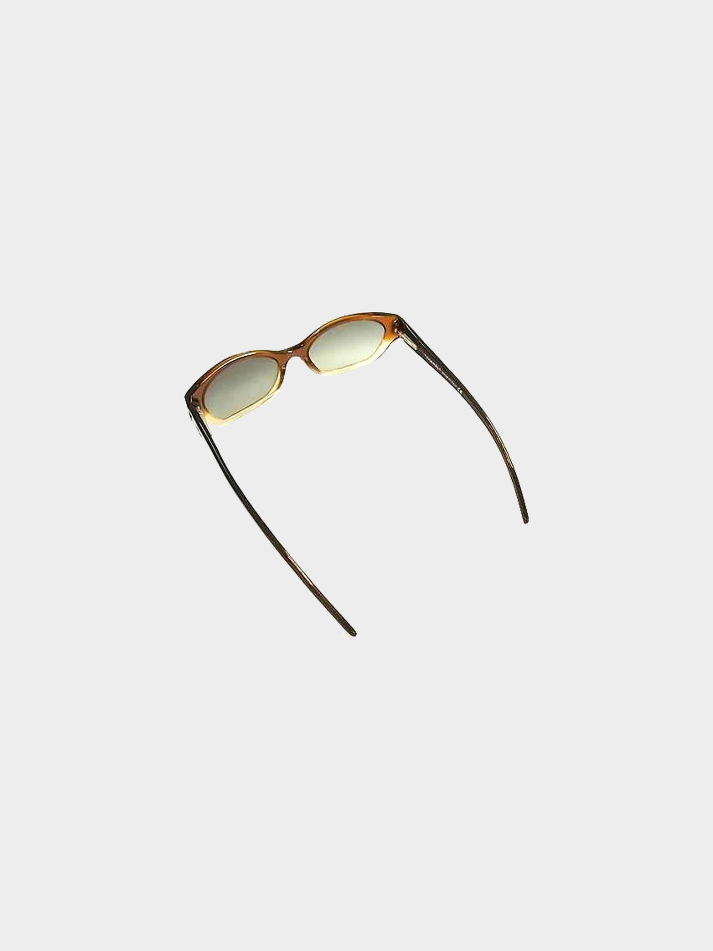 Chanel 1990s Brown Narrow CC Oval Sunglasses
