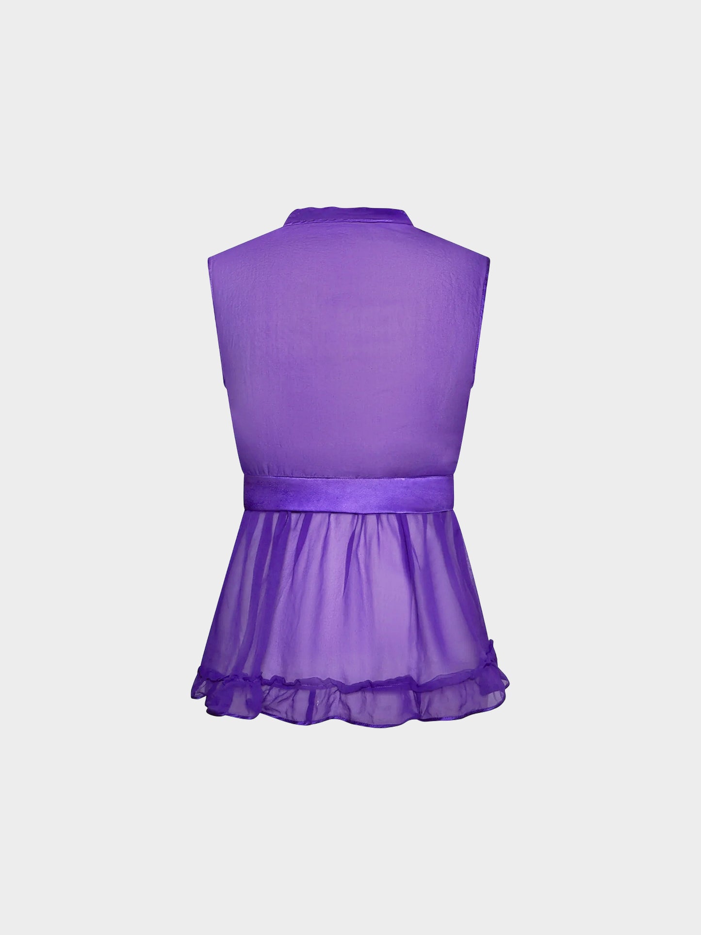 Dolce and Gabbana 2000 Purple Silk Ruffled Top