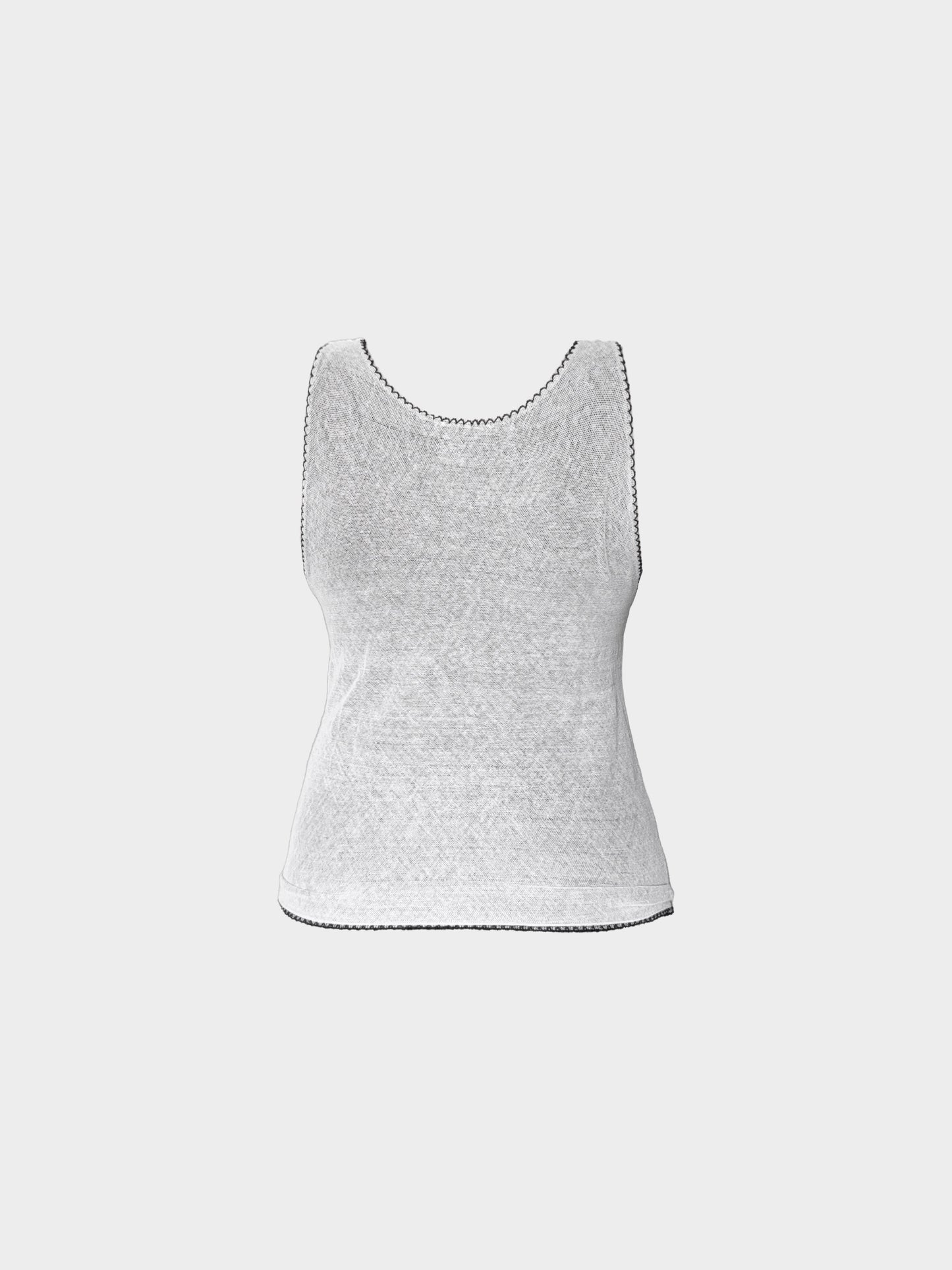 Chanel SS 2004 Grey Cotton Blend Logo Print Tank Top