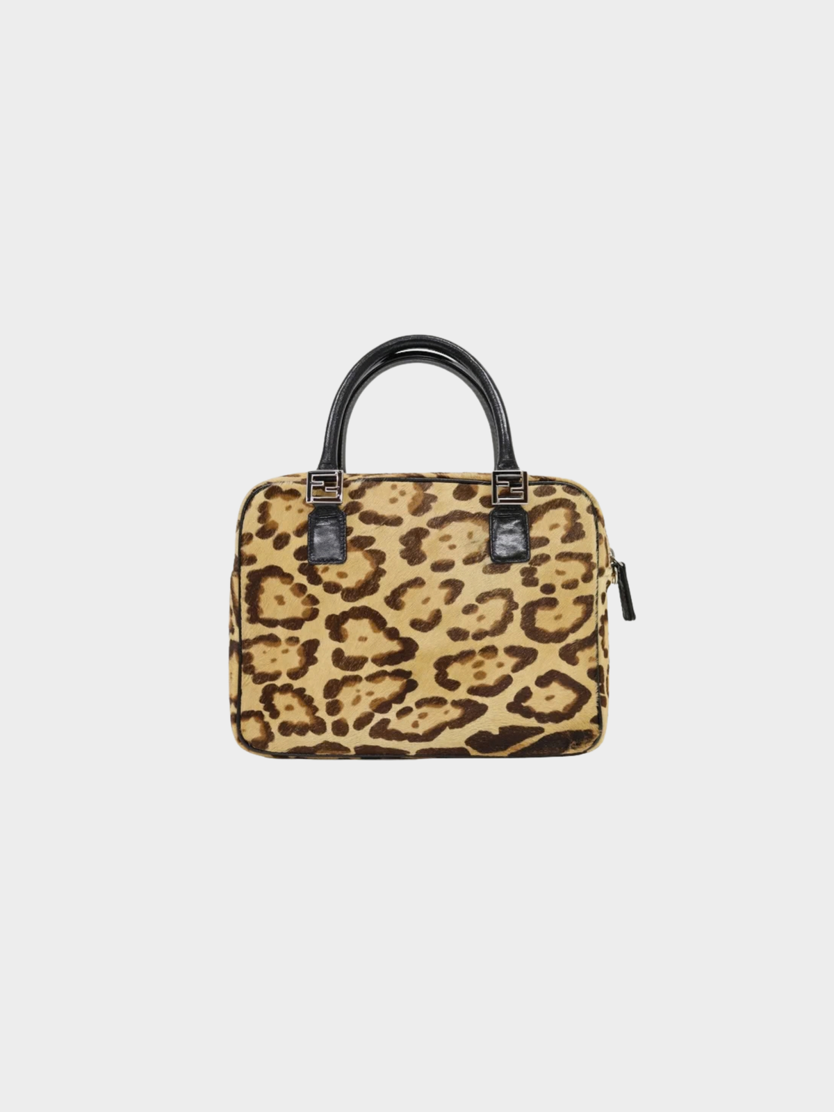 Fendi 2000s Beige Brown Black Hair-On Hide 2-Way Bag