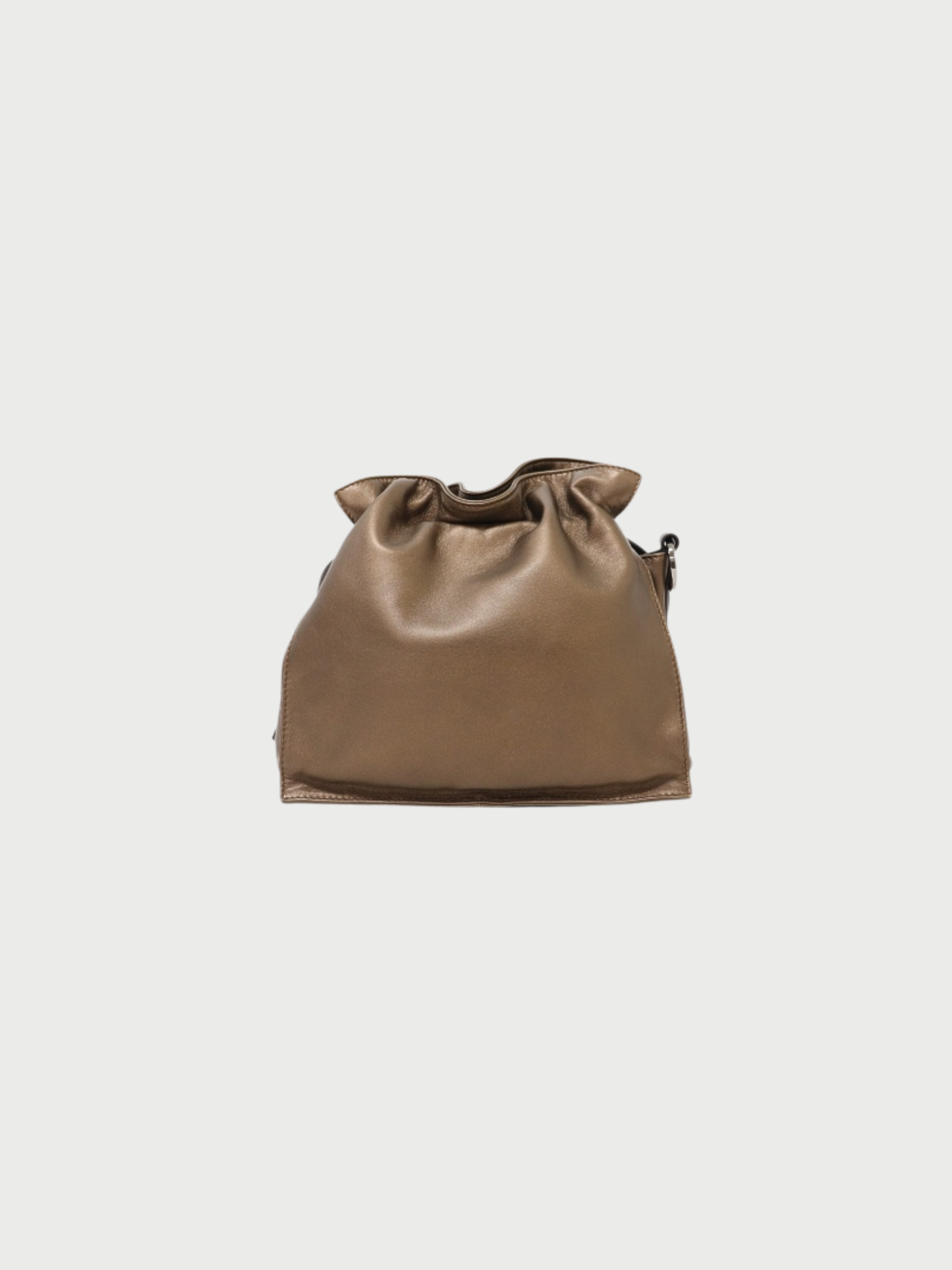 Loewe 2000s Metallic Brown Leather Flamenco Bag