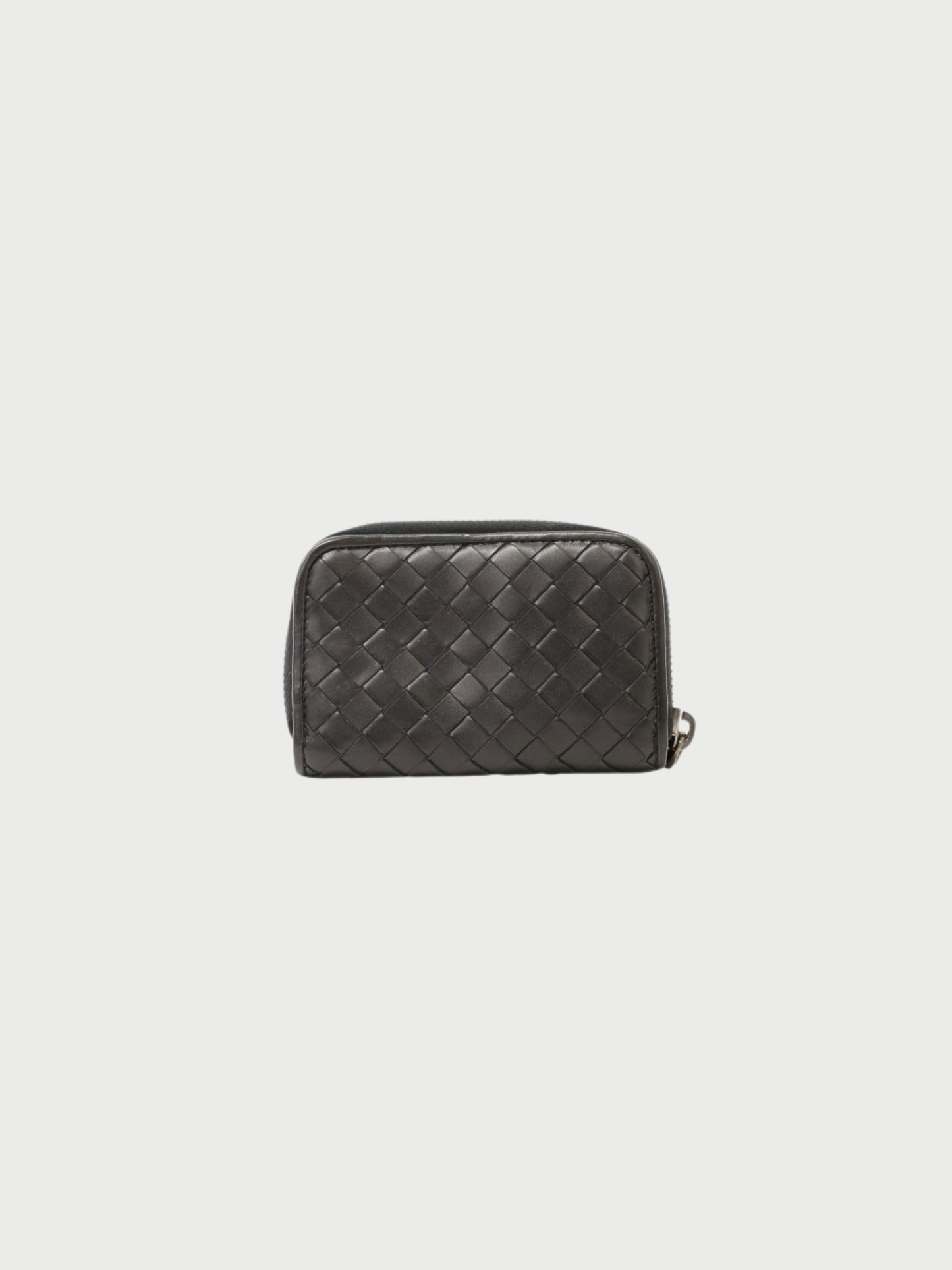 Bottega Veneta 2010s Black Leather Intrecciato Coin Case