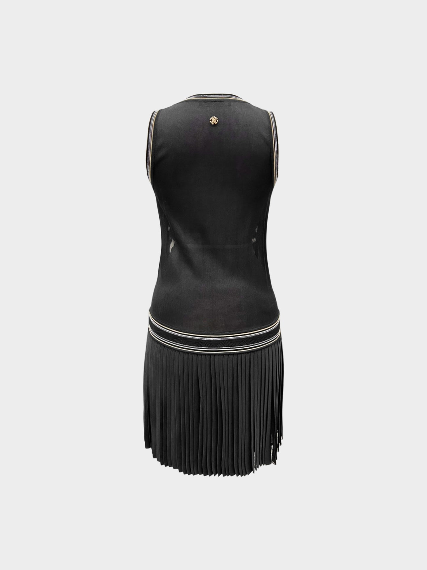 Roberto Cavalli 2000s Tiger Stripe Dress with Pleated Skirt