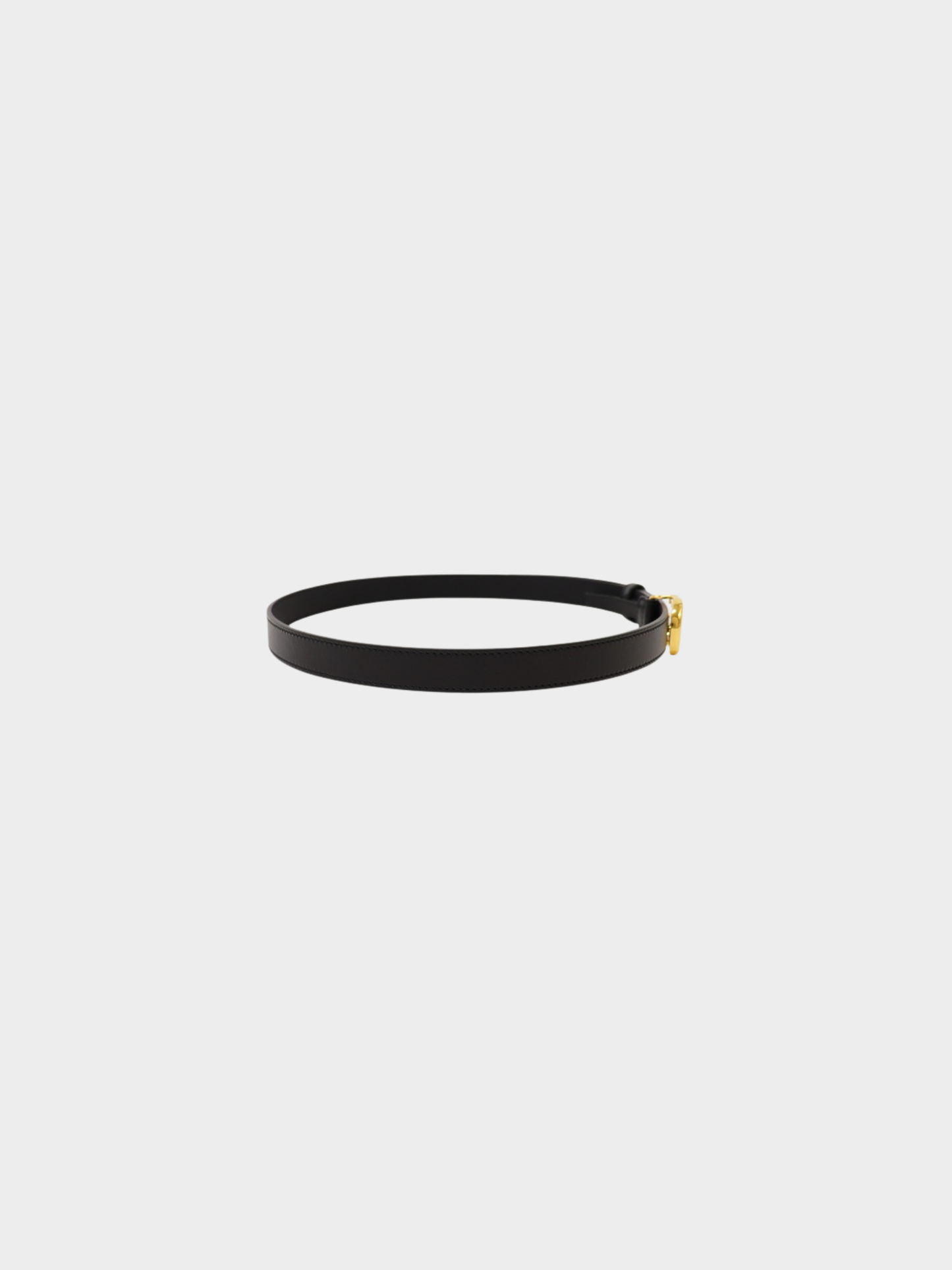 Gucci 2010s Black Leather Gold Double G Slim Belt