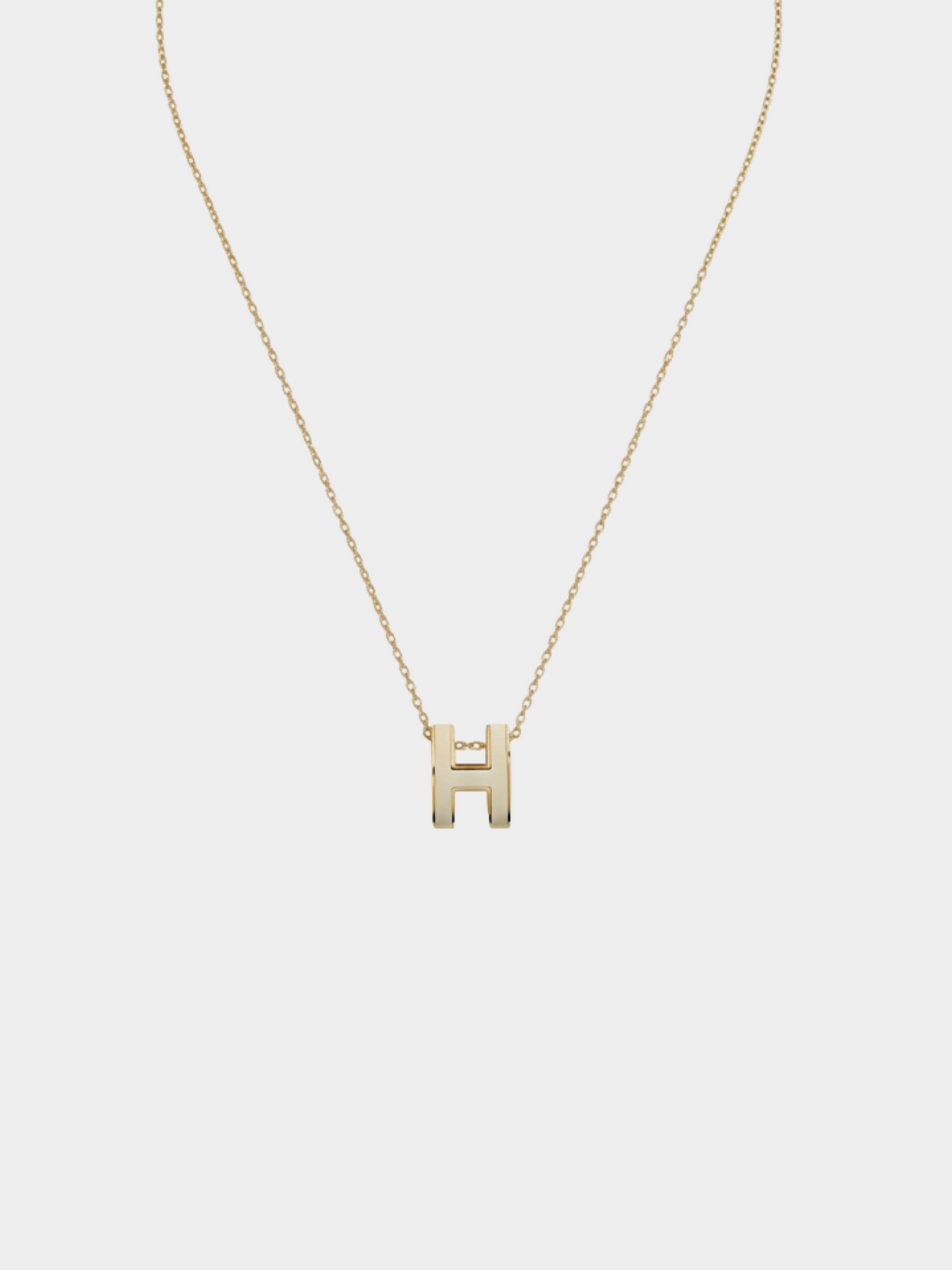 Hermès 2000s White Gold Pop H Necklace