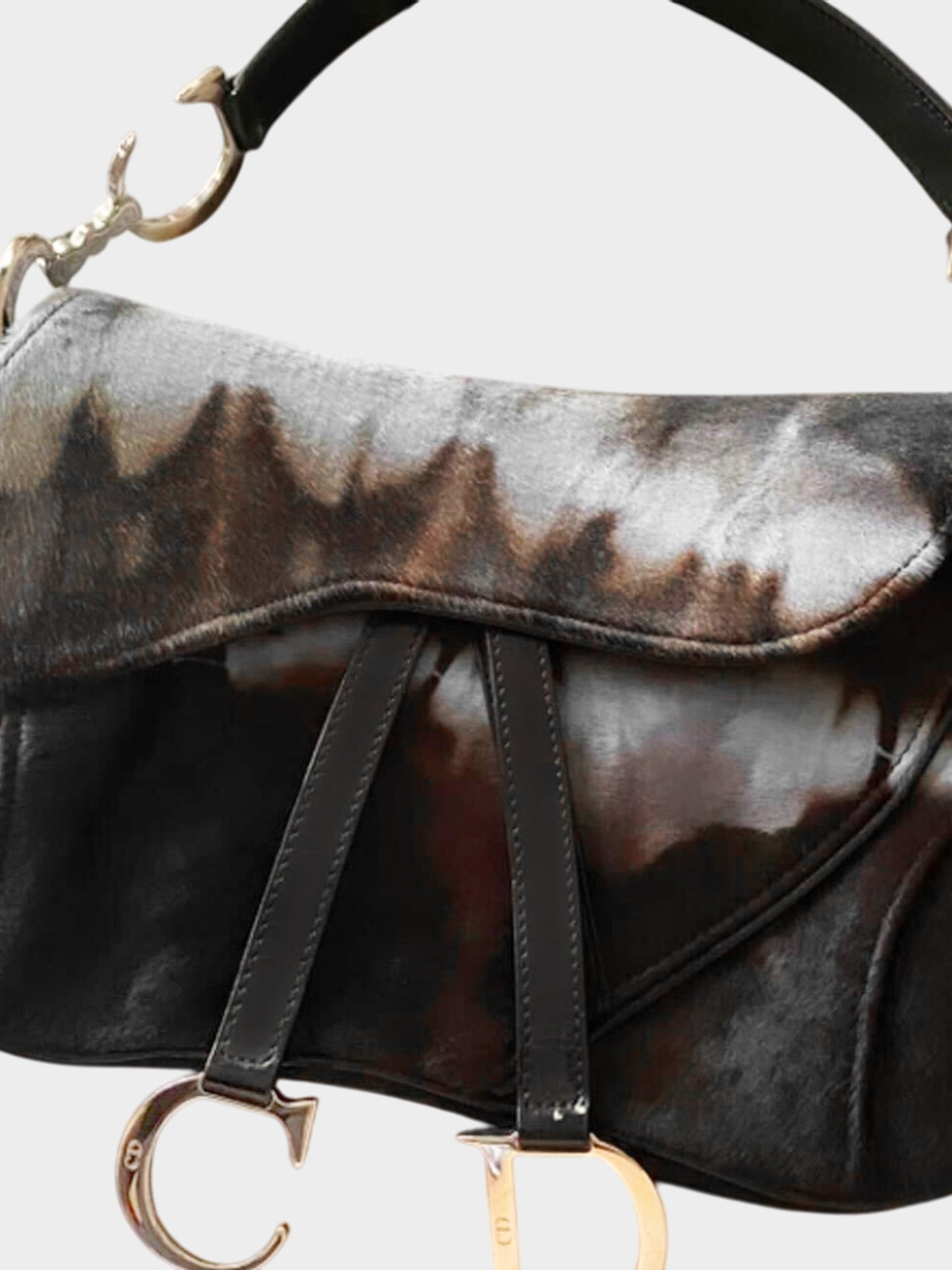 Christian Dior 2000s Pony Hair Tie-dye Double Saddle
