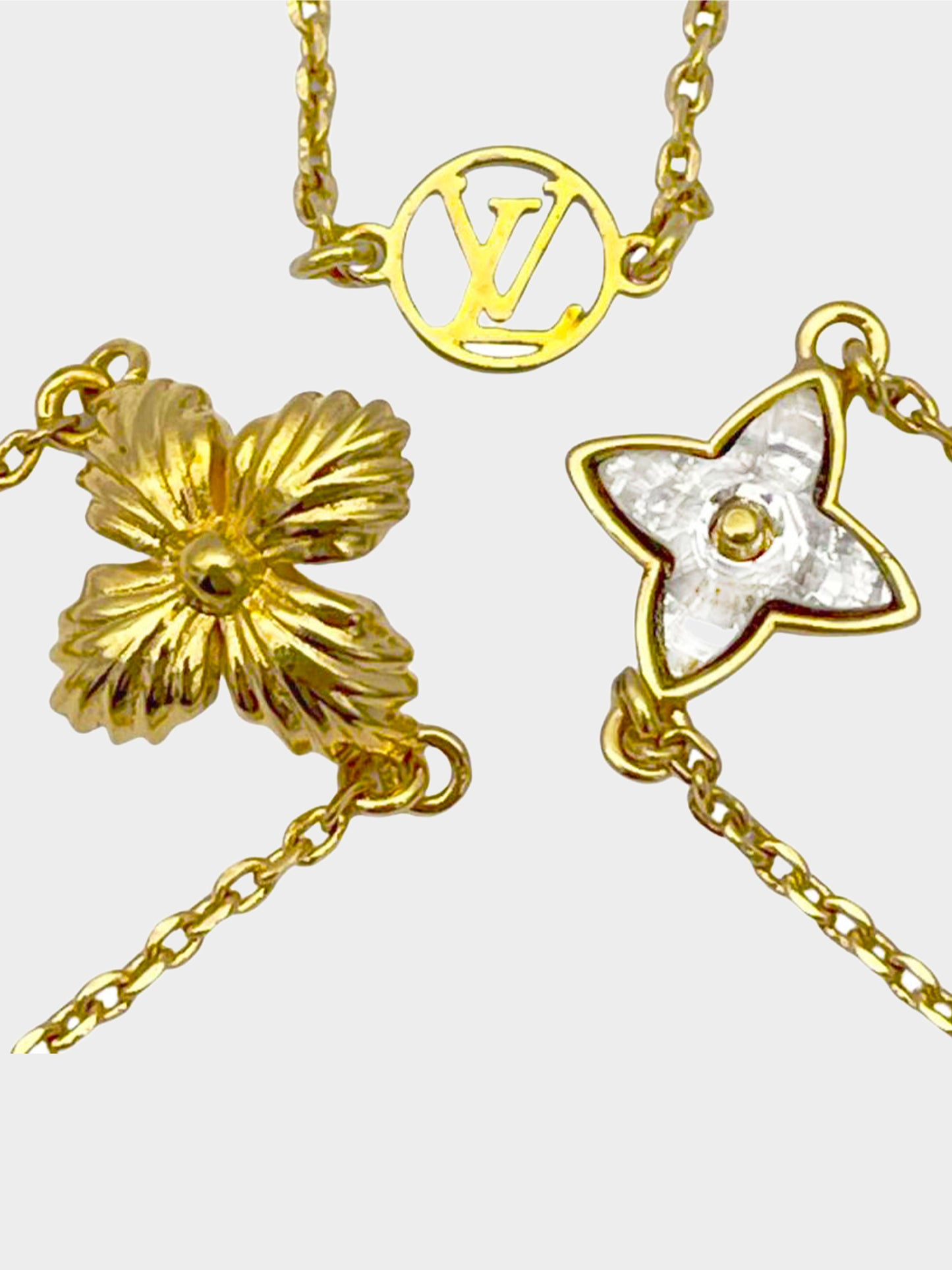 Louis Vuitton 2021 Gold Crystal Blooming Strass Ring Set