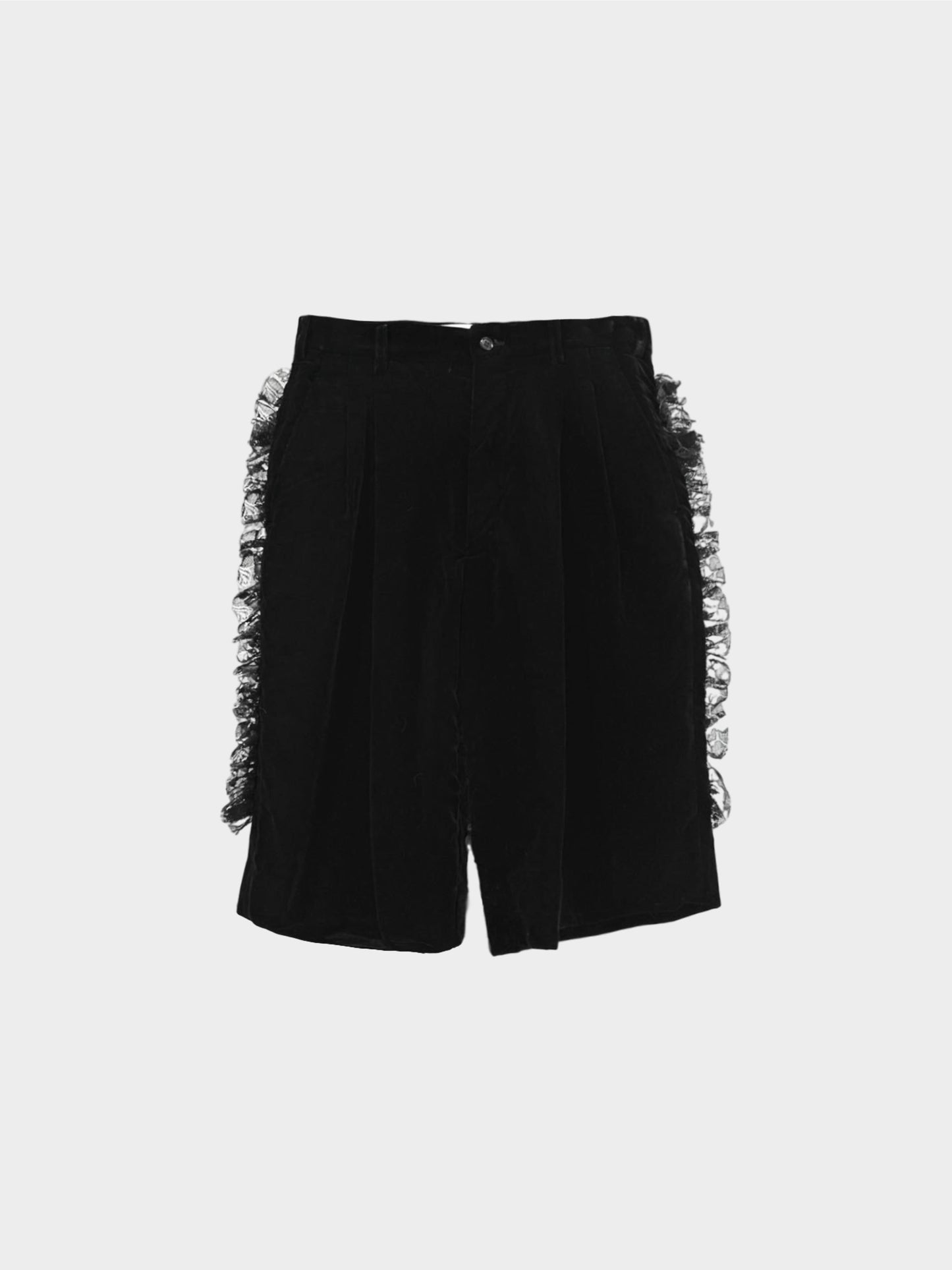 Comme des Garçons FW 2015 Black Wide Leg Frilled Pants
