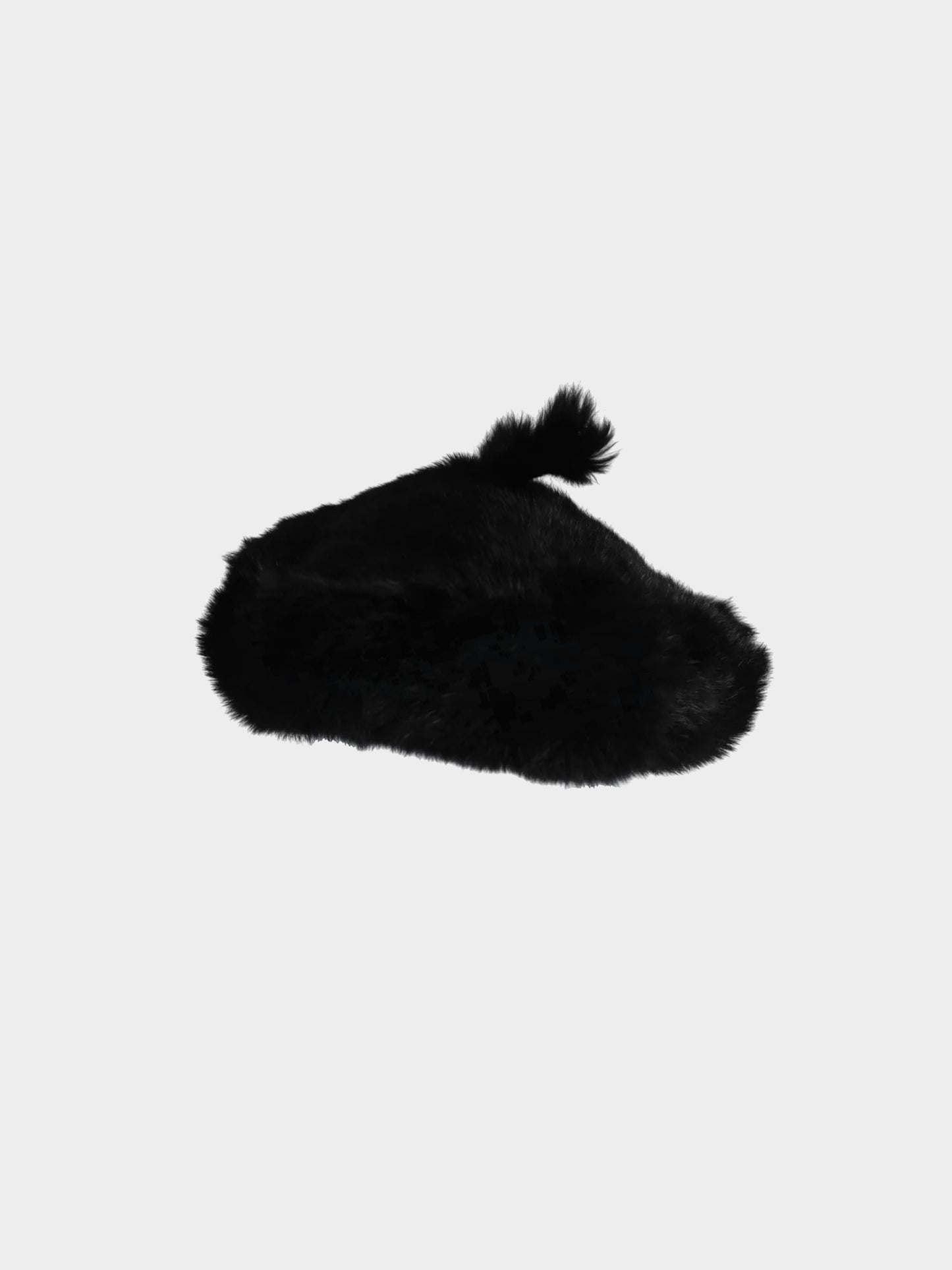Christian Dior 2000s Black Fur Asymmetrical Beret Hat
