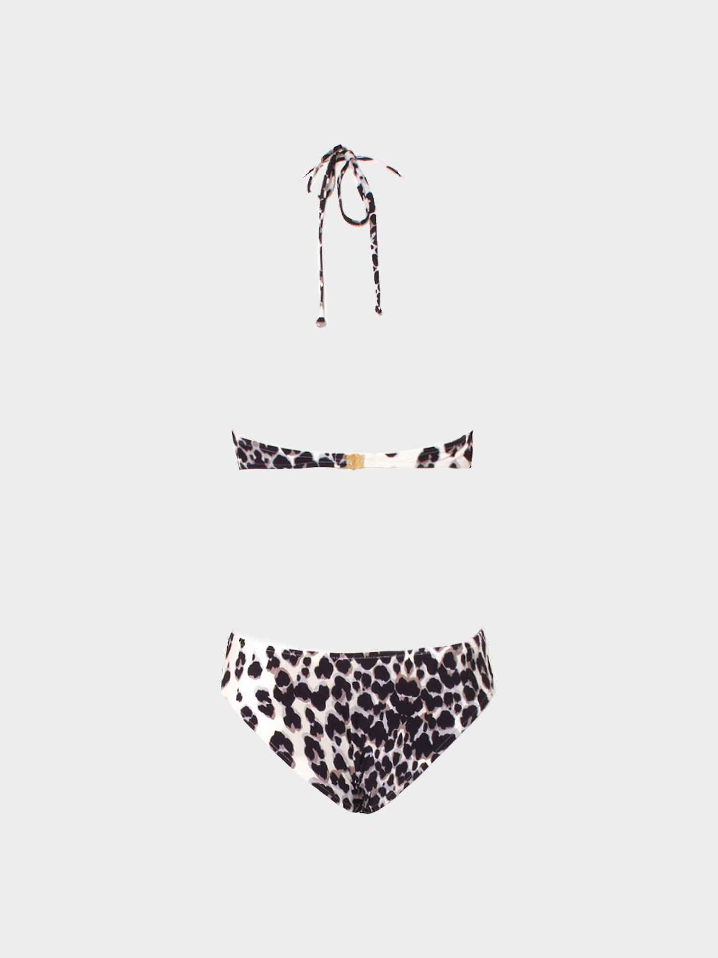Roberto Cavalli Resort 2009 Off White Cheetah Print Trikini Swimsuit
