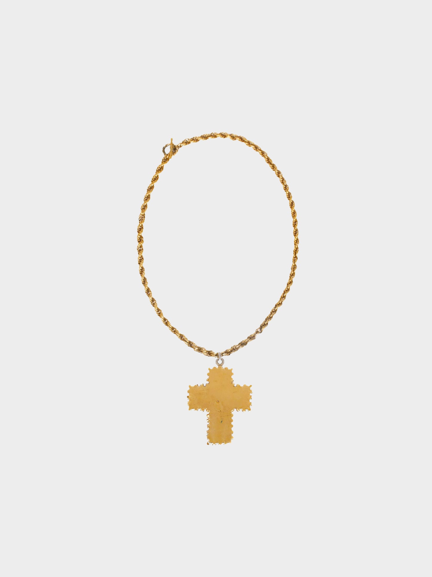 Christian Lacroix 1990s Gold Cross Pendant Chain Necklace