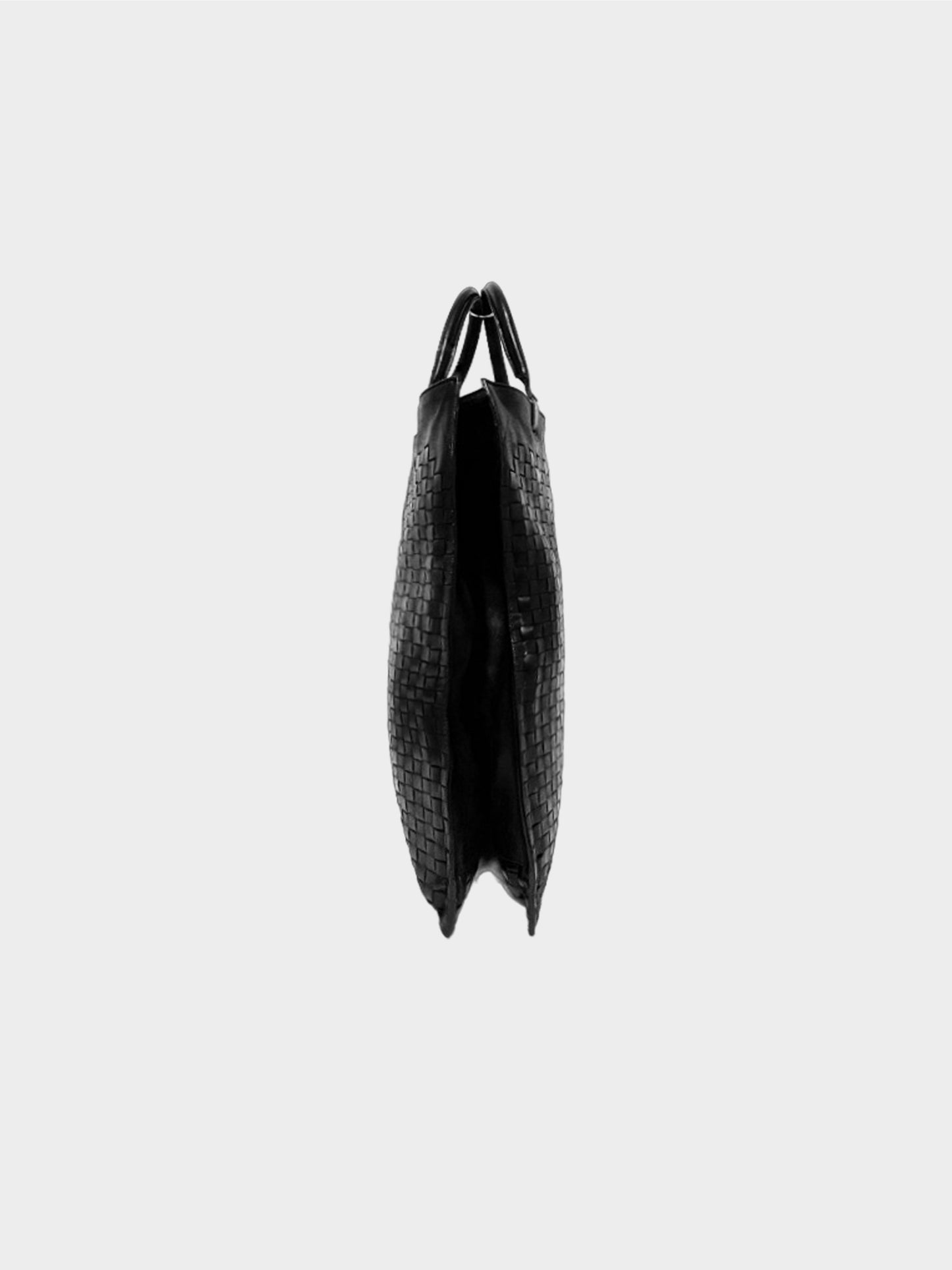 Bottega Veneta 1990s Black Leather Intrecciato Tote Bag