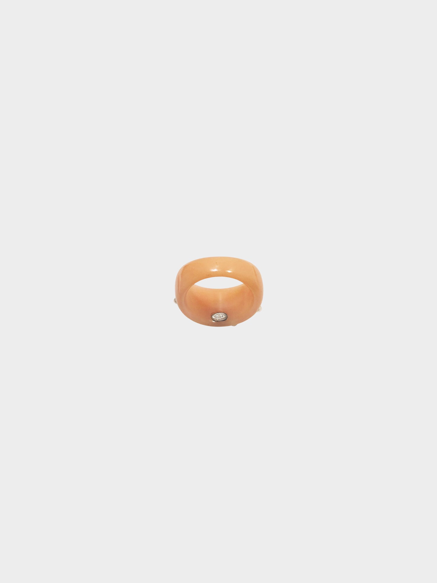 Chanel Spring 2003 Pink Beige CC and Pearls Resin Ring