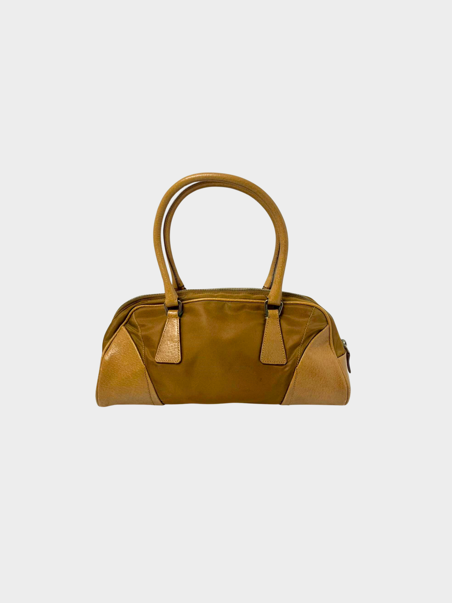 Prada 2000s Camel Nylon Bowler Bag