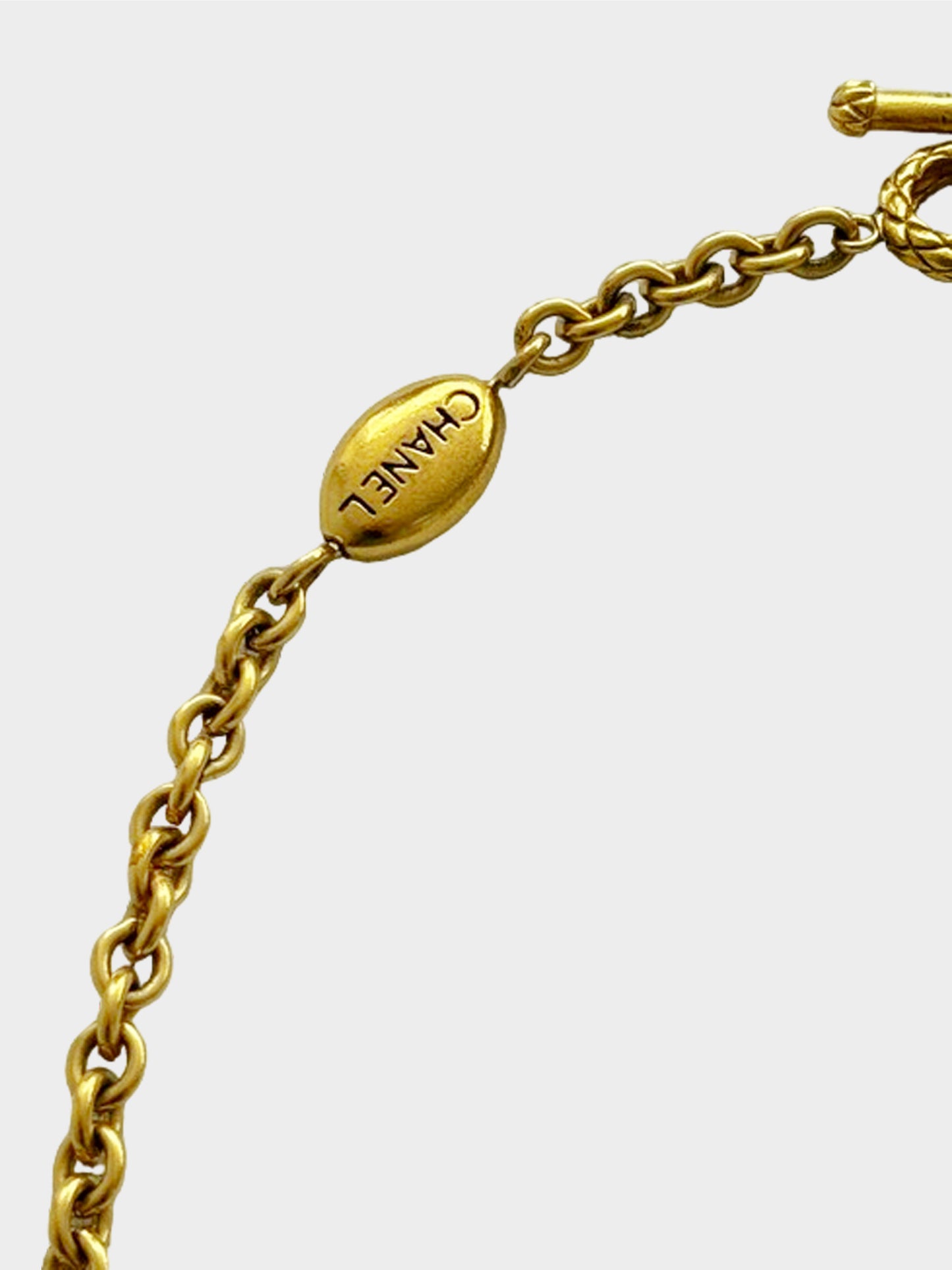 Chanel Fall 1994 Gold Vintage Bean Chain Necklace
