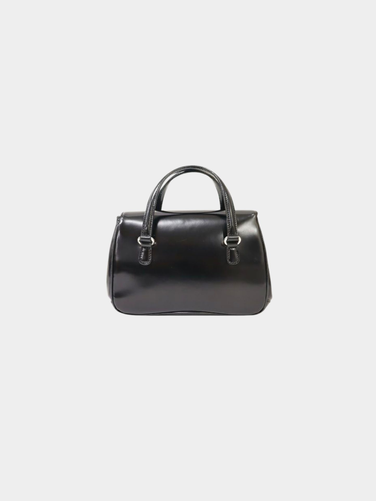 Gucci 2010s Black Leather Lady Lock Handbag