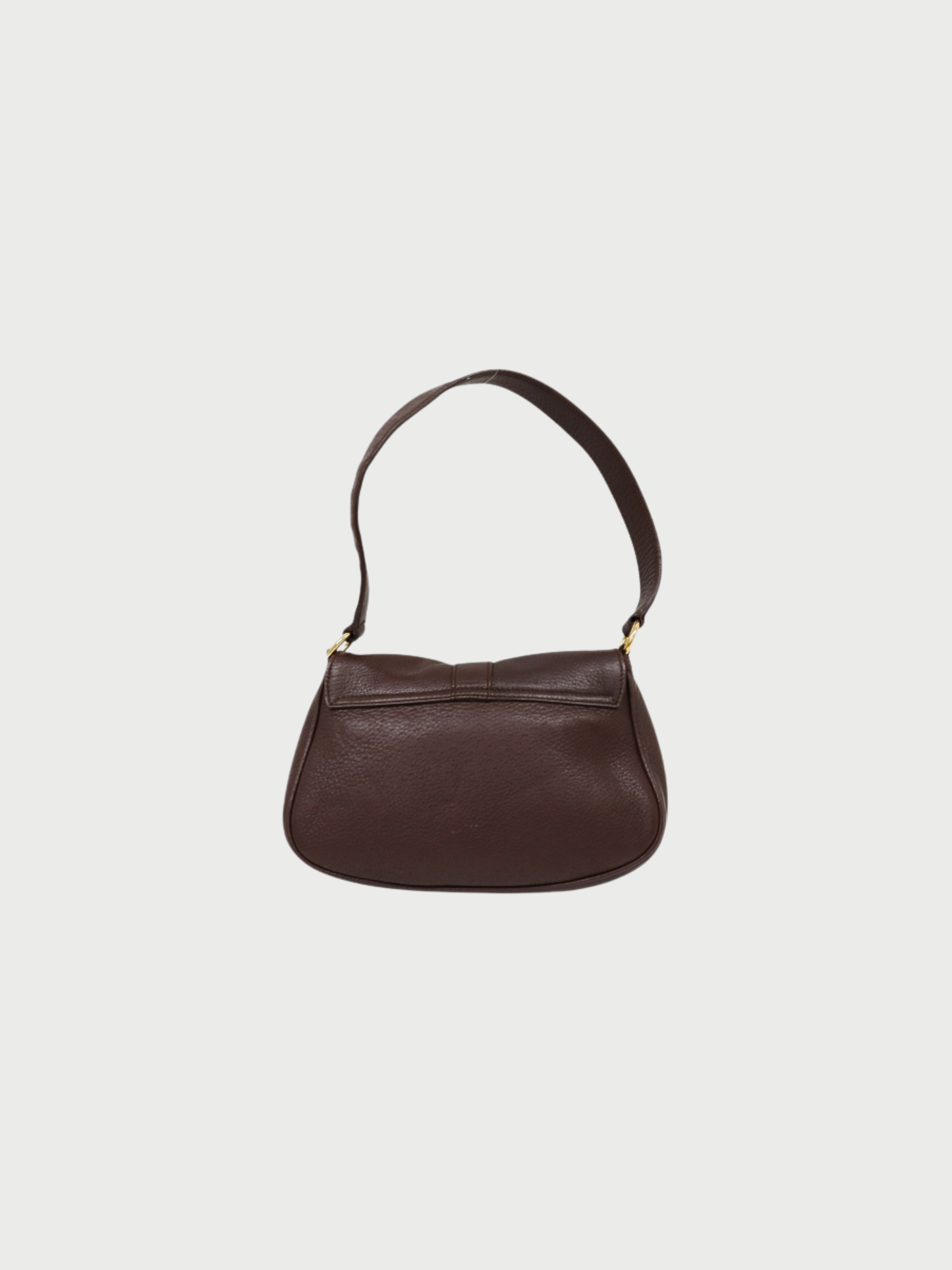 Salvatore Ferragamo 2000s Brown Leather Gancini Hardware One-Shoulder Bag