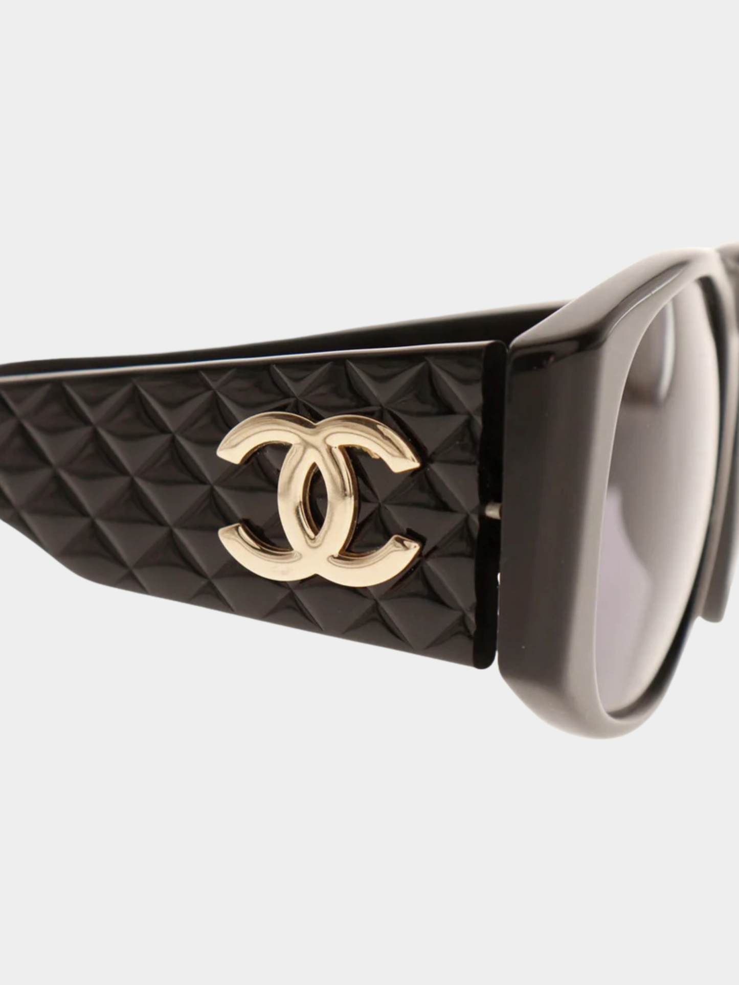 Chanel 2010s Black Plastic COCO Mark Sunglasses