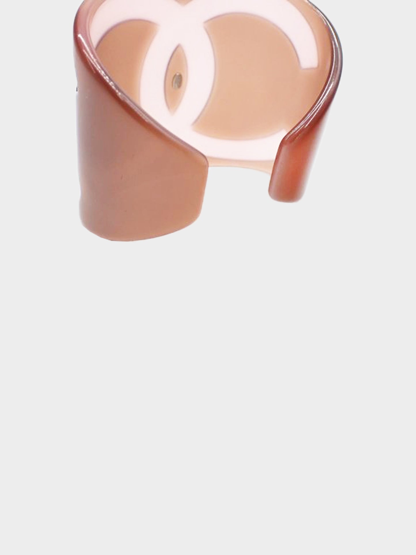 Chanel by Karl Lagerfeld Fall 2001 Brown Resin Translucent Wide Cuff Bracelet