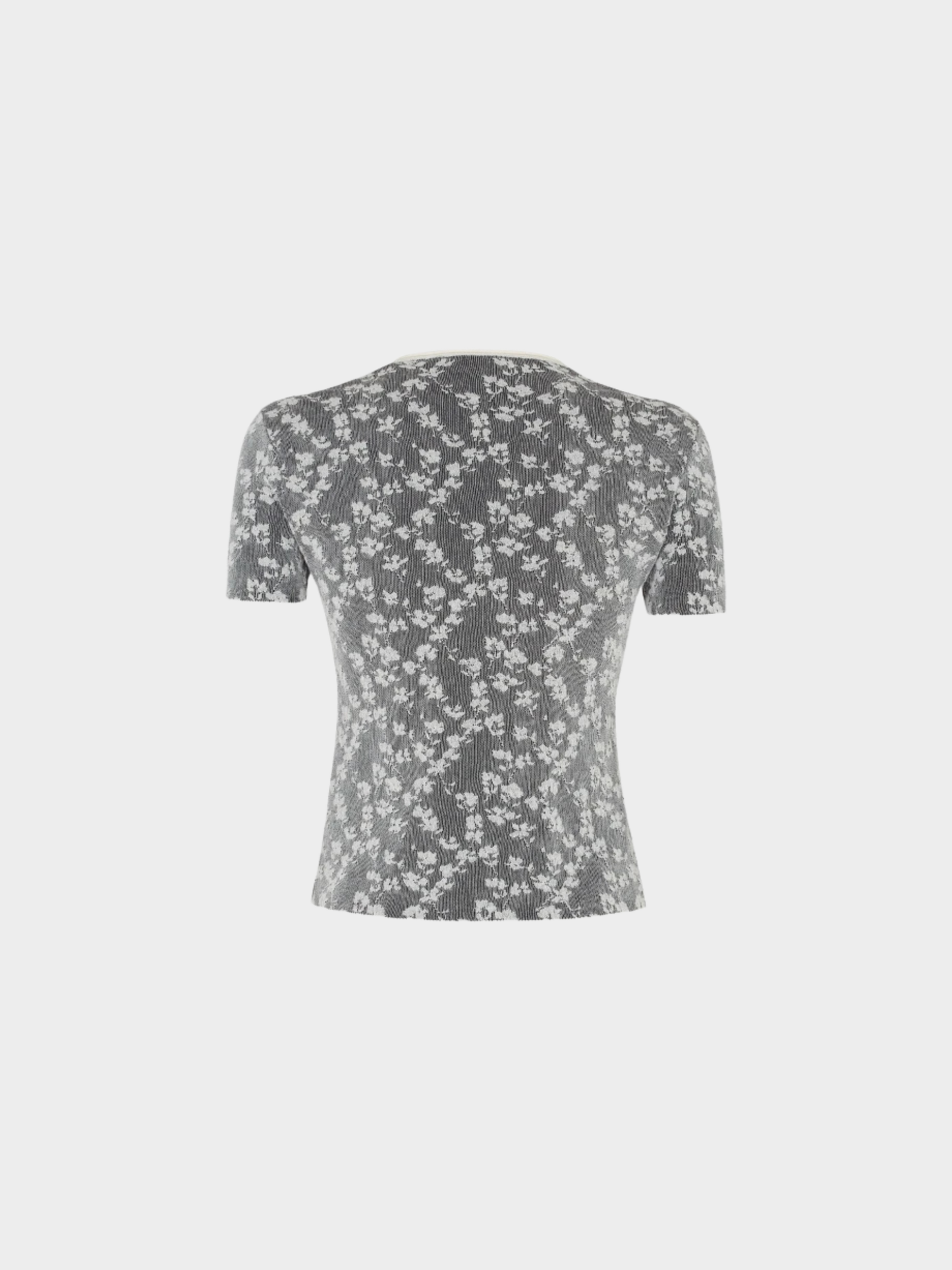Fendi 2020s Black Cream Floral Jacquard Logo T-Shirt