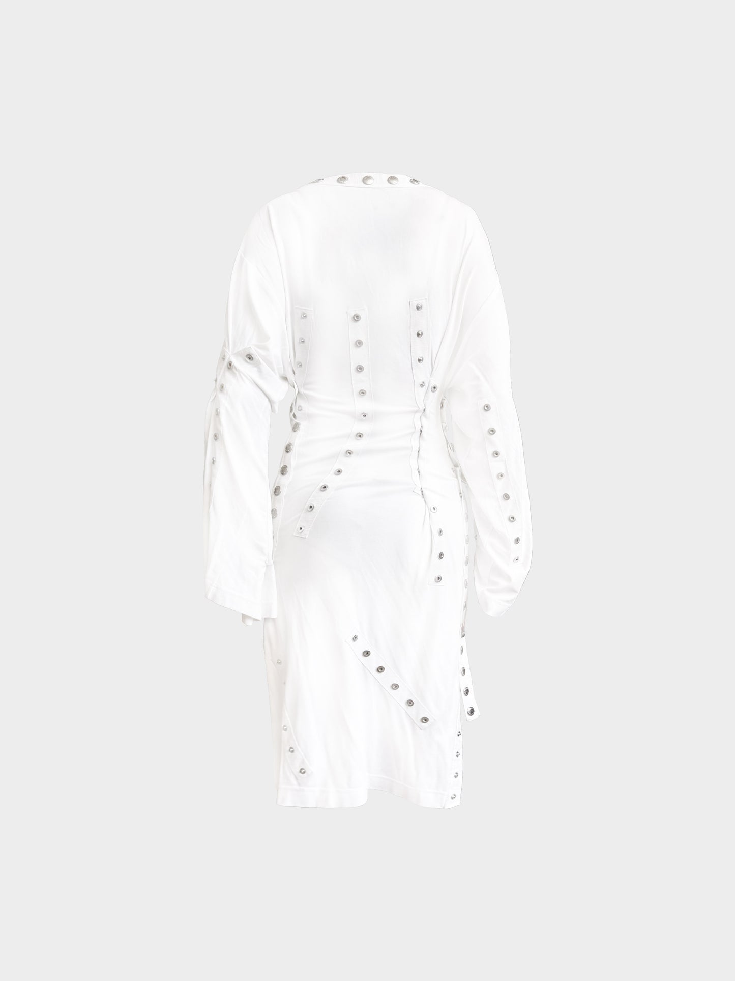 Dolce and Gabbana SS 2003 Runway White Viscose Snap Dress