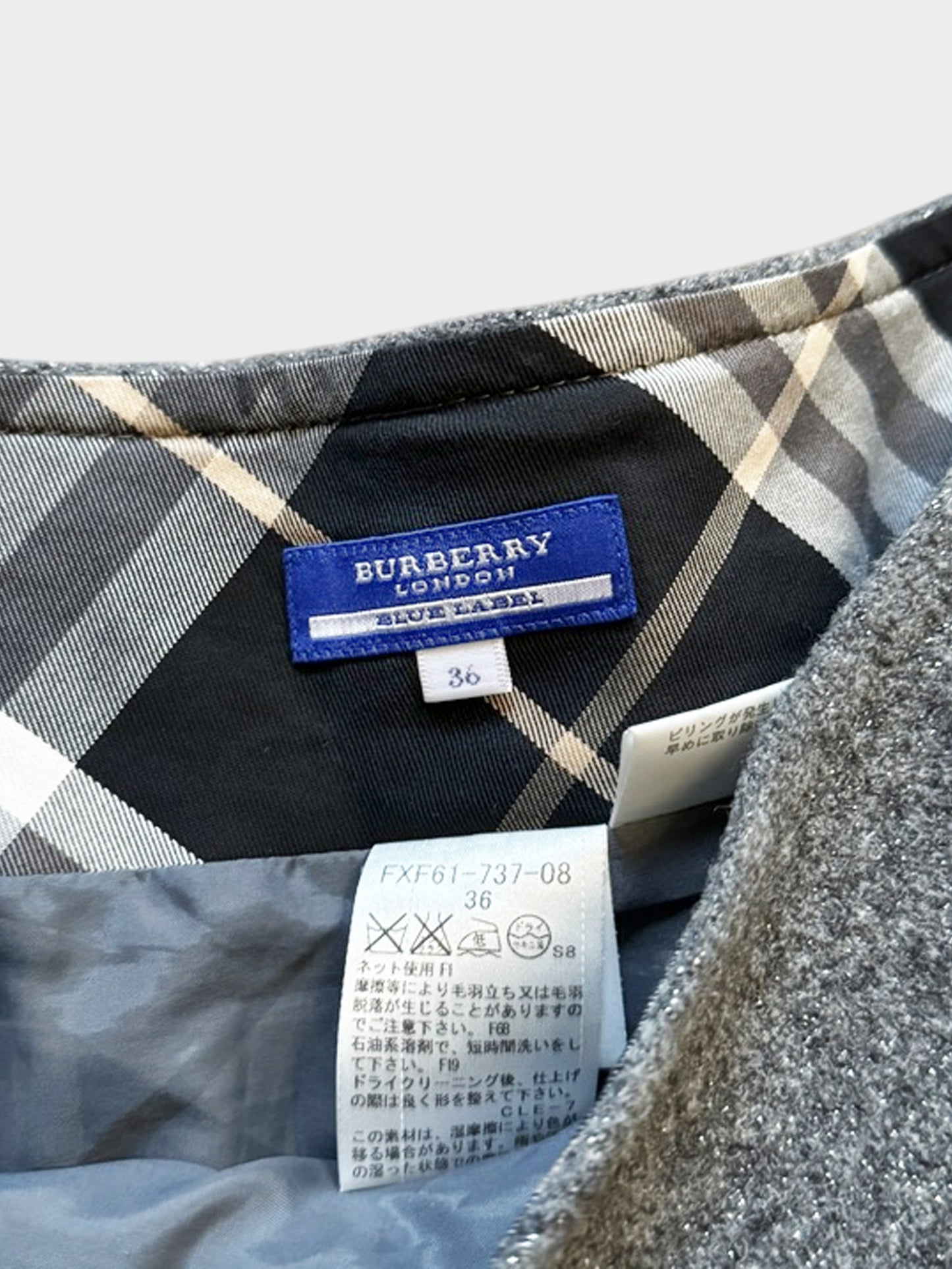 Burberry Blue Label 2000s Grey Wool Ruffled Mini Skirt