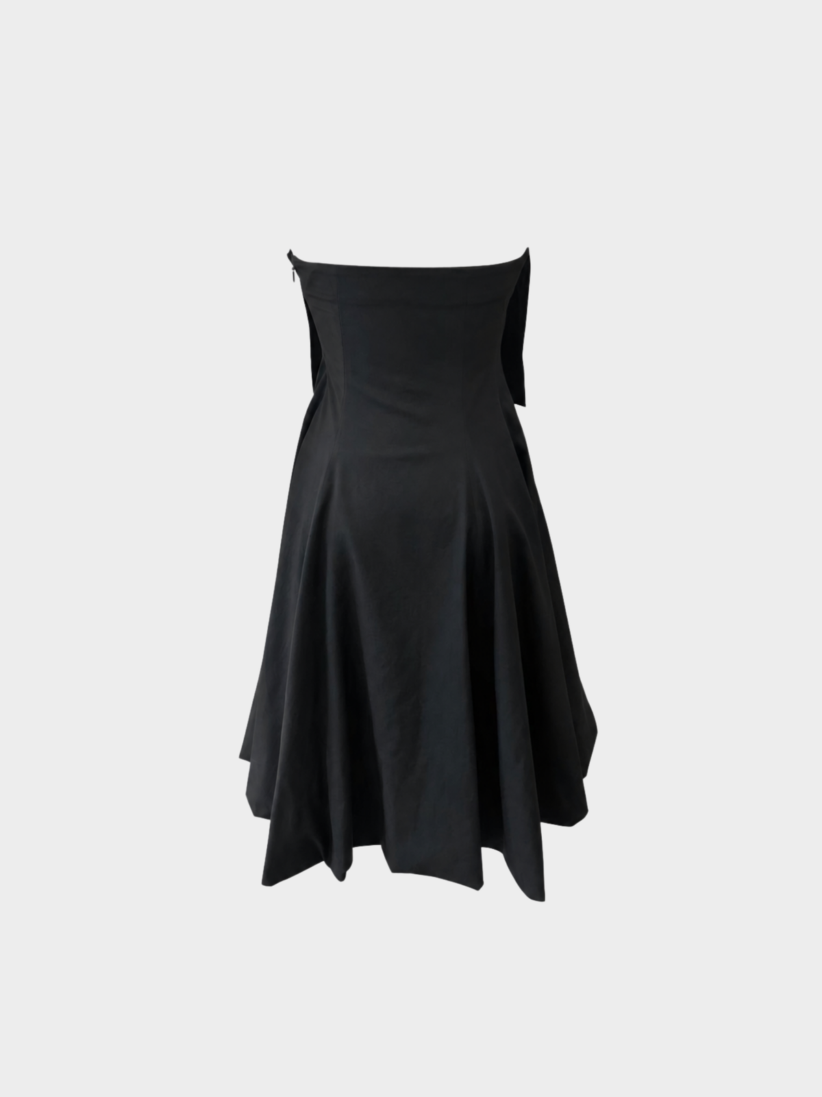 Yohji Yamamoto 2000s Black Wool Strapless Balloon Hem Dress