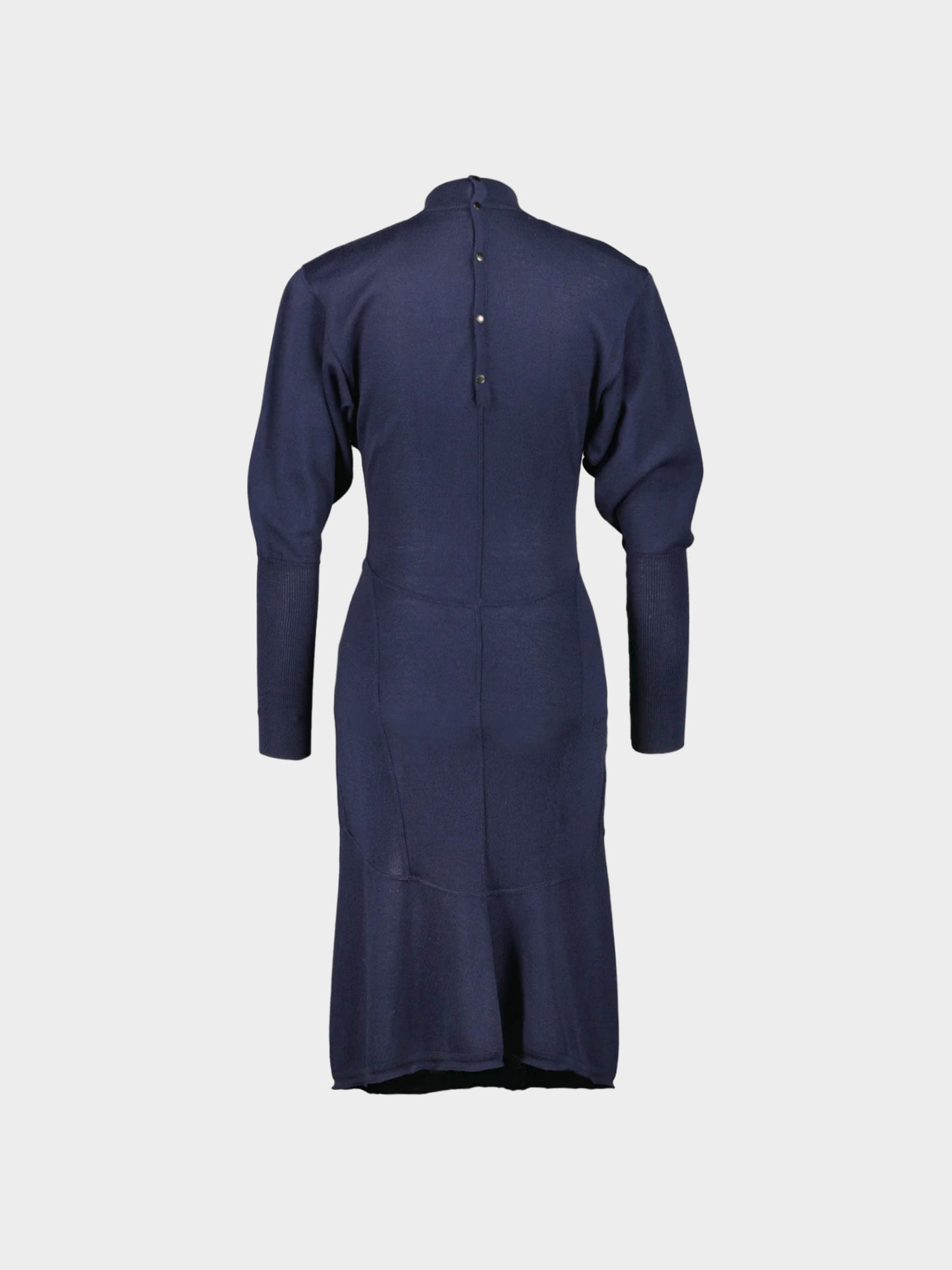 Azzedine Alaïa FW 1984 Blue Fitted Wool Dress