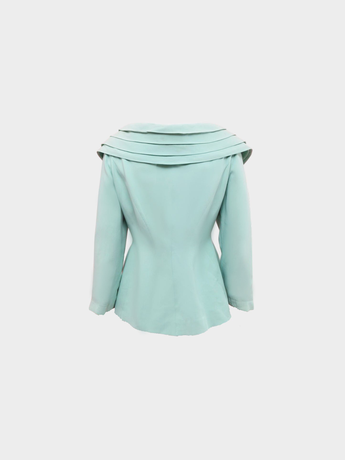 Thierry Mugler 1990s Pastel Blue Crepe Sailor Style Jacket